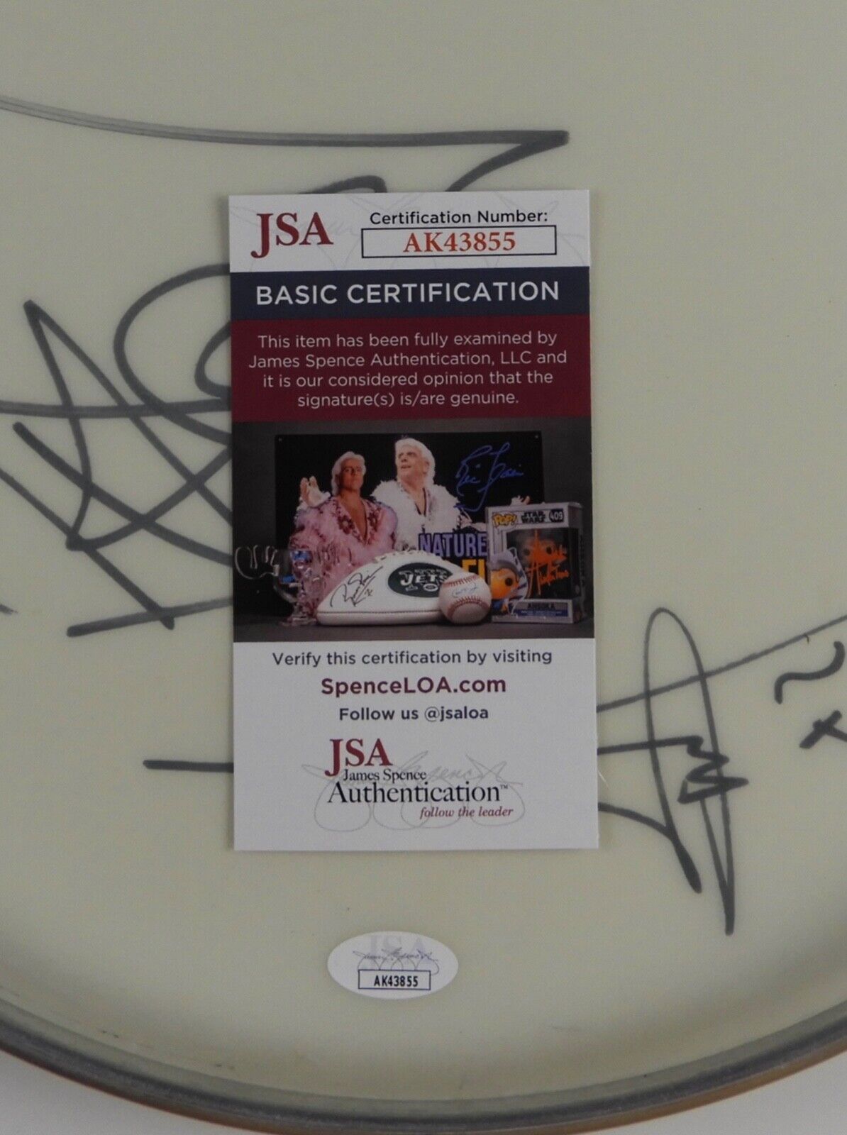 Papa Roach Fully Autograph Signed Drum Head JSA COA 14"