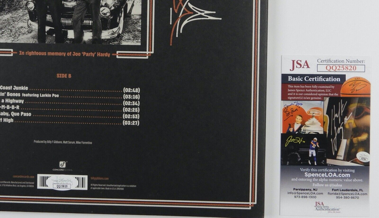 Billy Gibbons JSA Signed Autograph Record Album Vinyl ZZ Top Hardware Grape