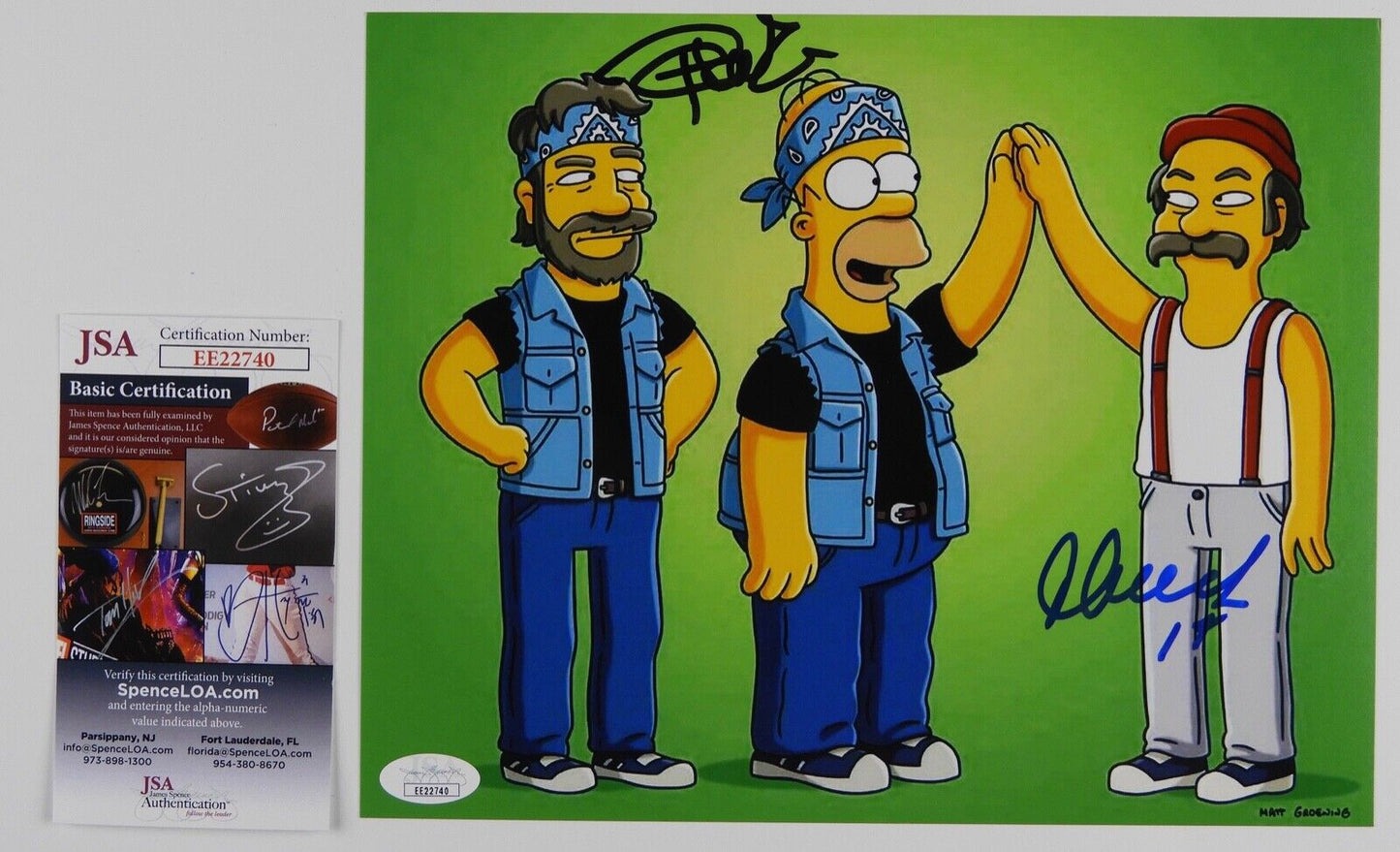 Cheech and Chong Autograph Signed 8 x 10 photo JSA LOA The Simpsons