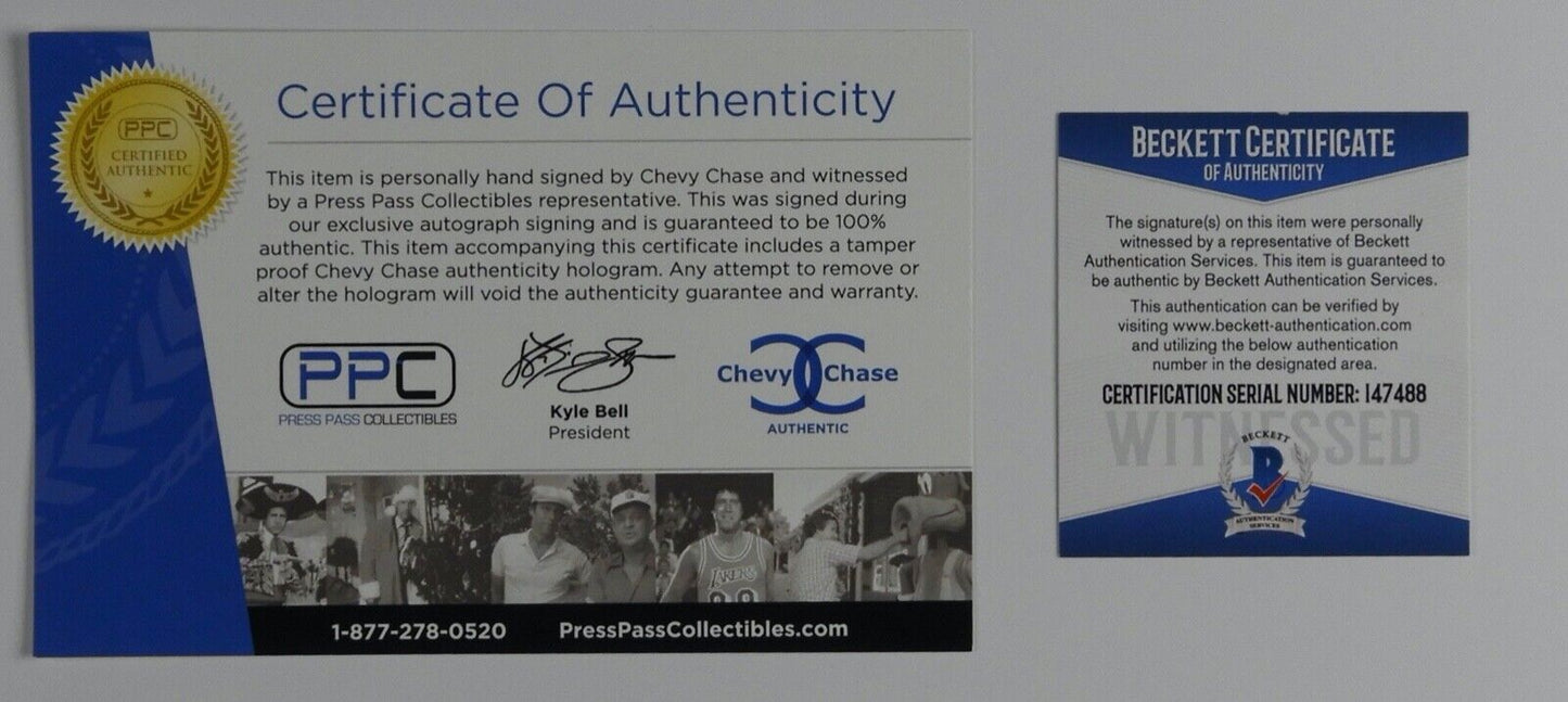 Chevy Chase Autograph Beckett 12 x 18 Signed Photo Christmas Vacation