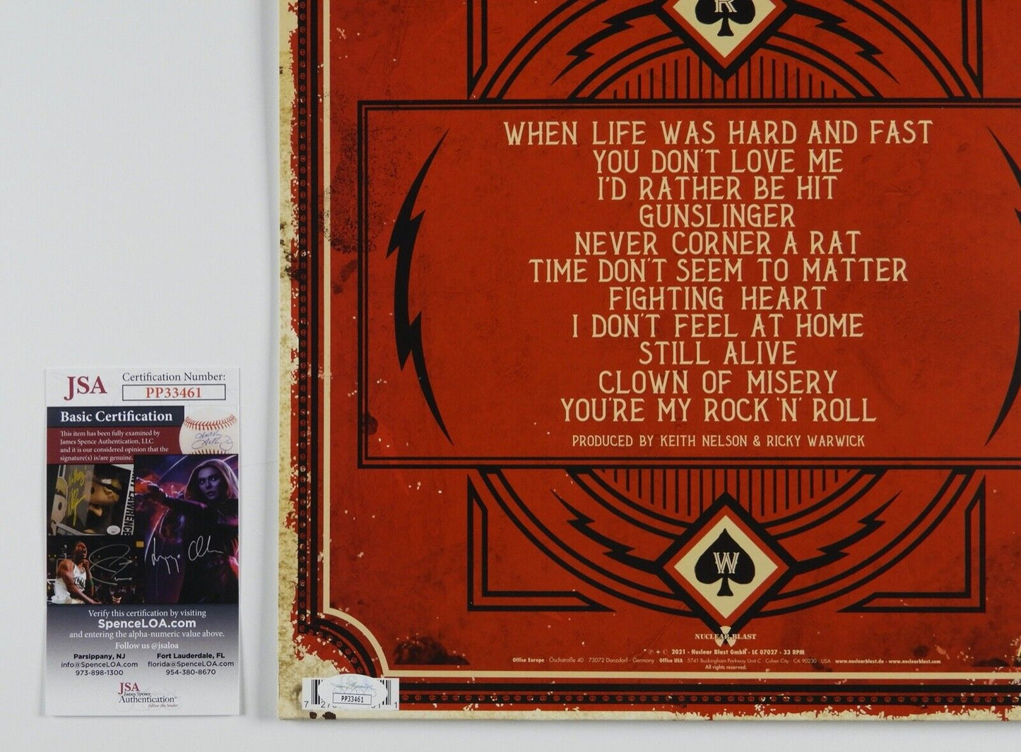 Ricky Warwick JSA Signed Autograph Album Record Vinyl LP When Life Was Hard