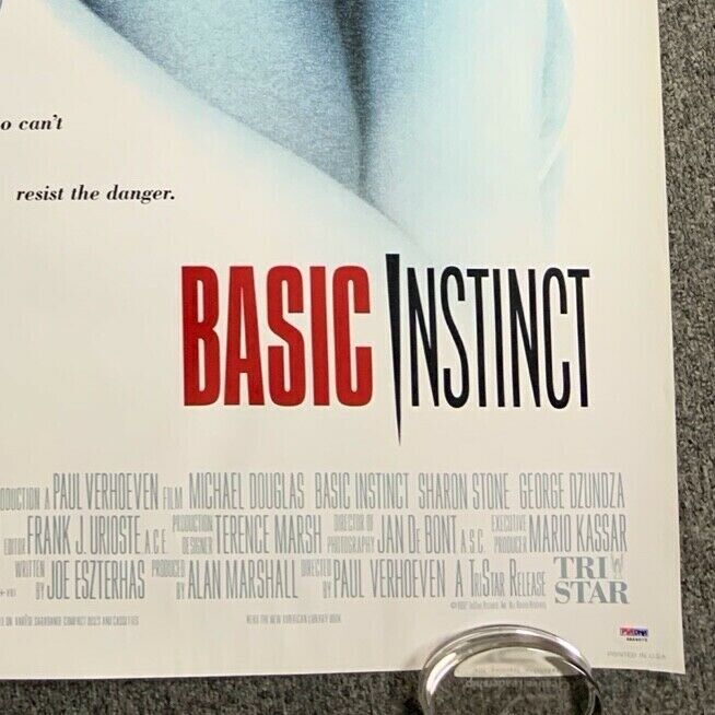Sharon Stone Autograph Signed PSA 27 x 40 Movie Poster Basic Instinct