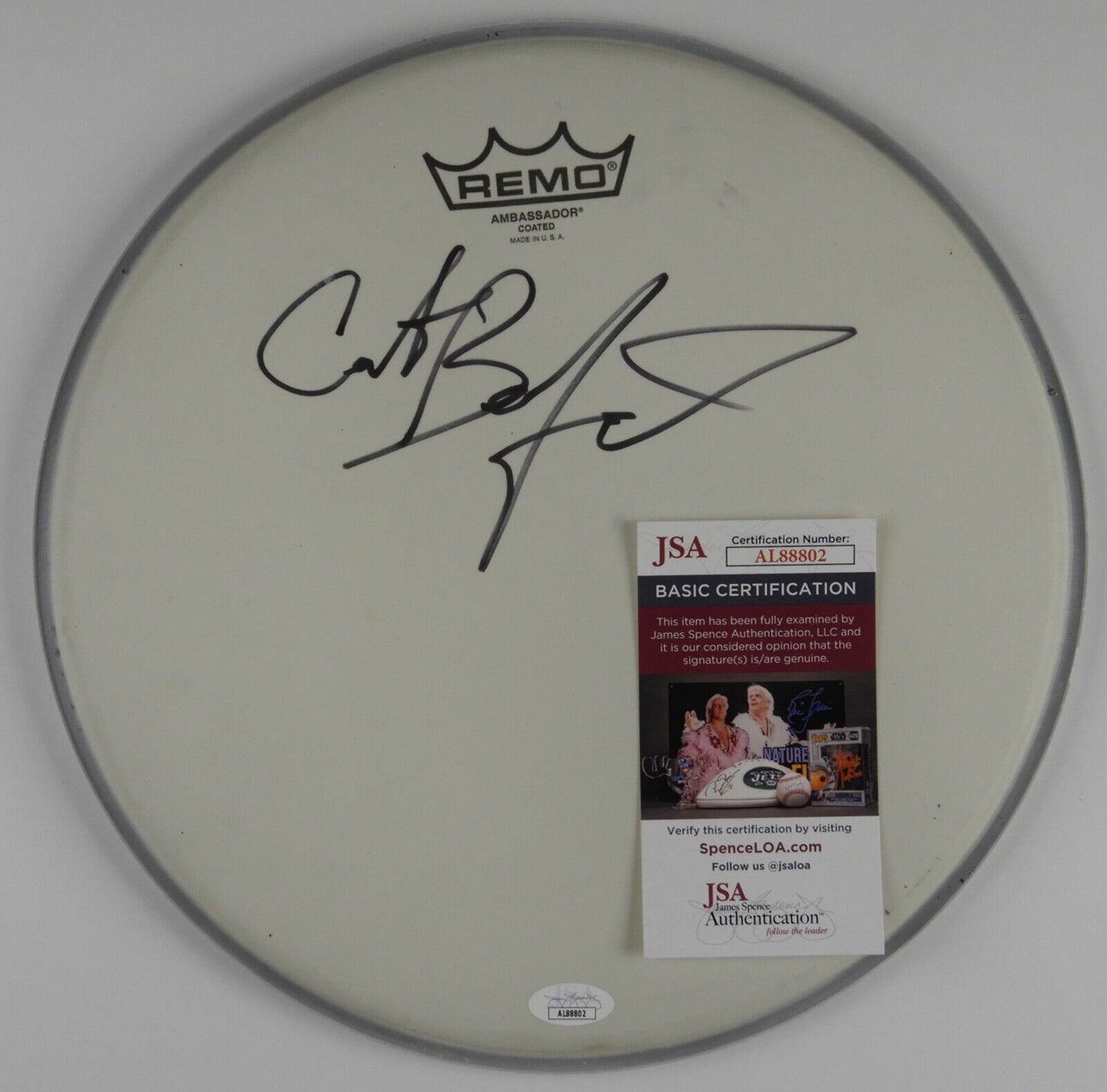 Carter Beauford JSA Autograph Signed Drum Head 12" Dave Matthews Band