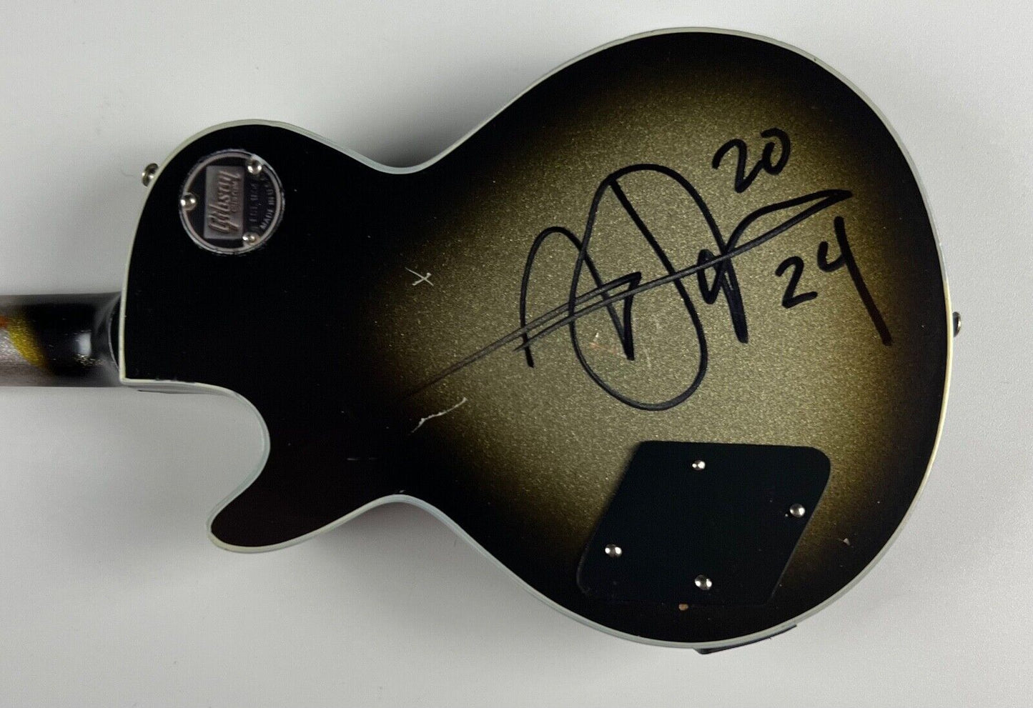 Adam Jones TOOL Autograph Signed Mini Guitar Axe Heaven 1:4 Scale Gibson