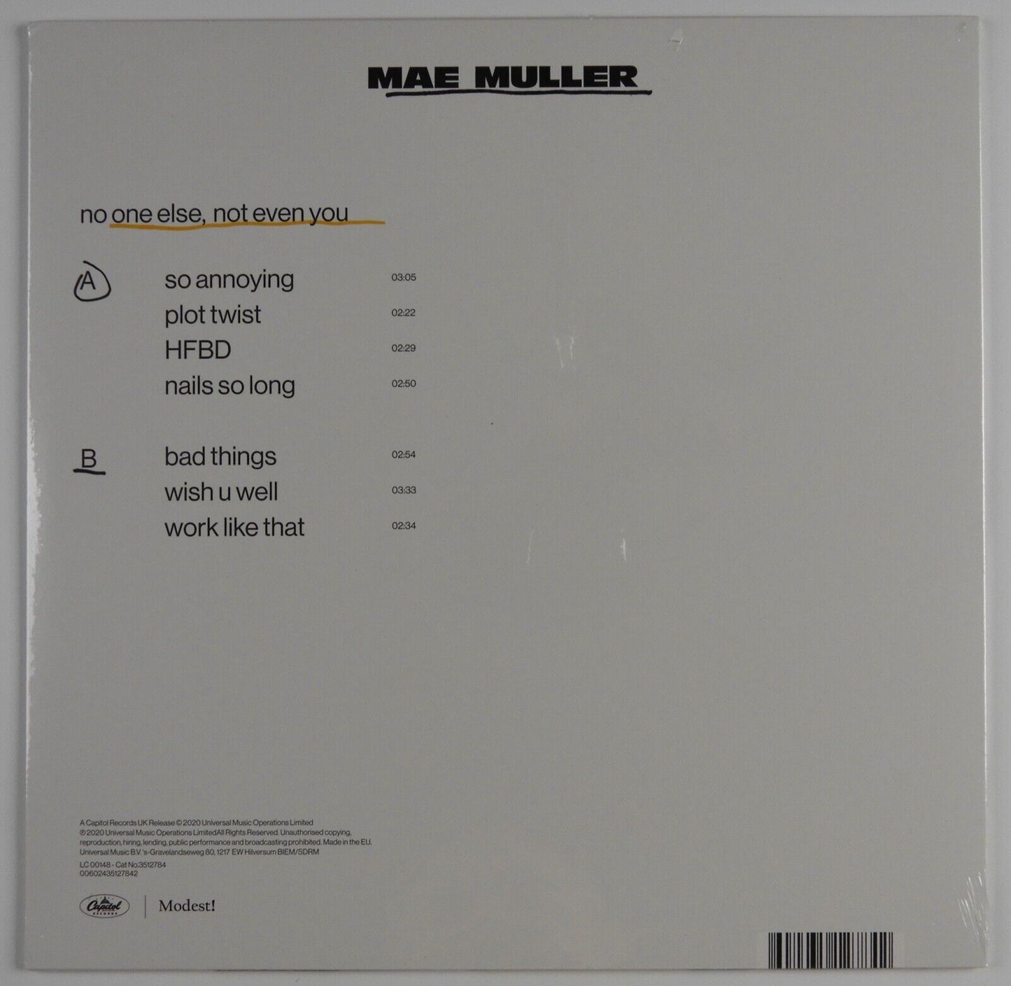 Mae Muller Signed Autograph Record Album Vinyl No One Else Not Even You Sealed