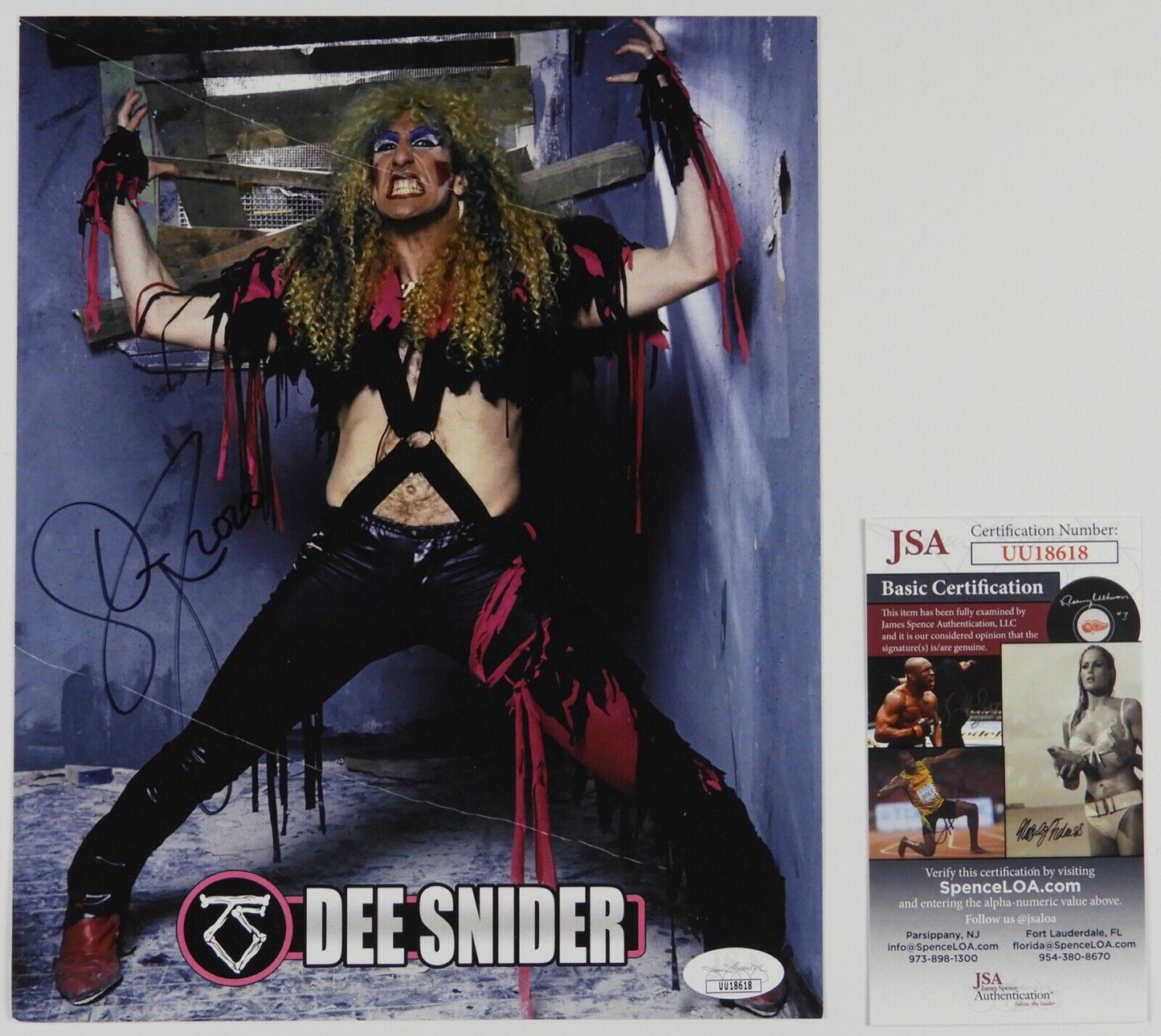 Dee Snider JSA signed autograph 8 x 10 Photo Twisted Sister