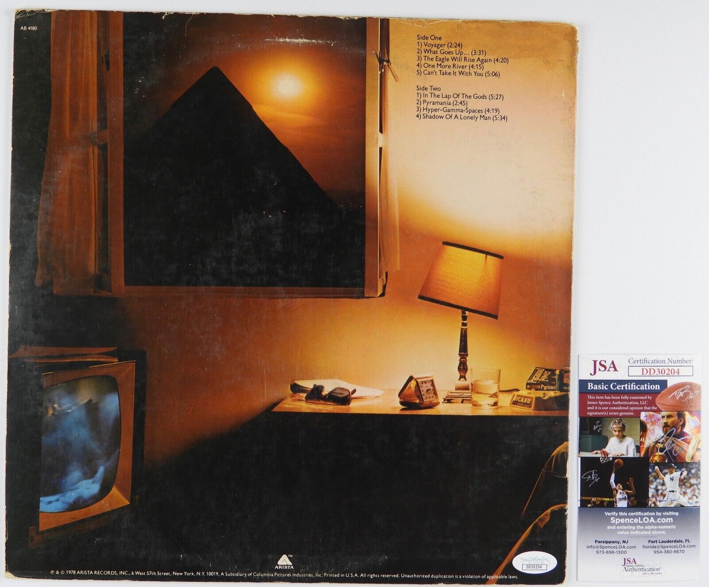 Alan Parsons Project Signed Autograph Record Album JSA Vinyl Pyramid Ian