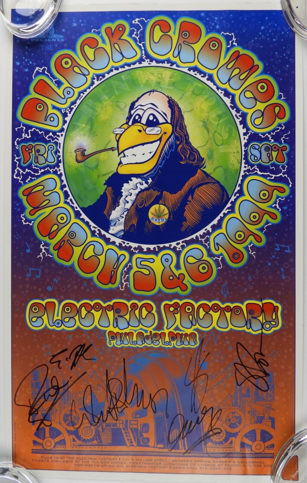 The Black Crowes JSA Autograph Fully Signed 13 x 21 Electric Factory Poster