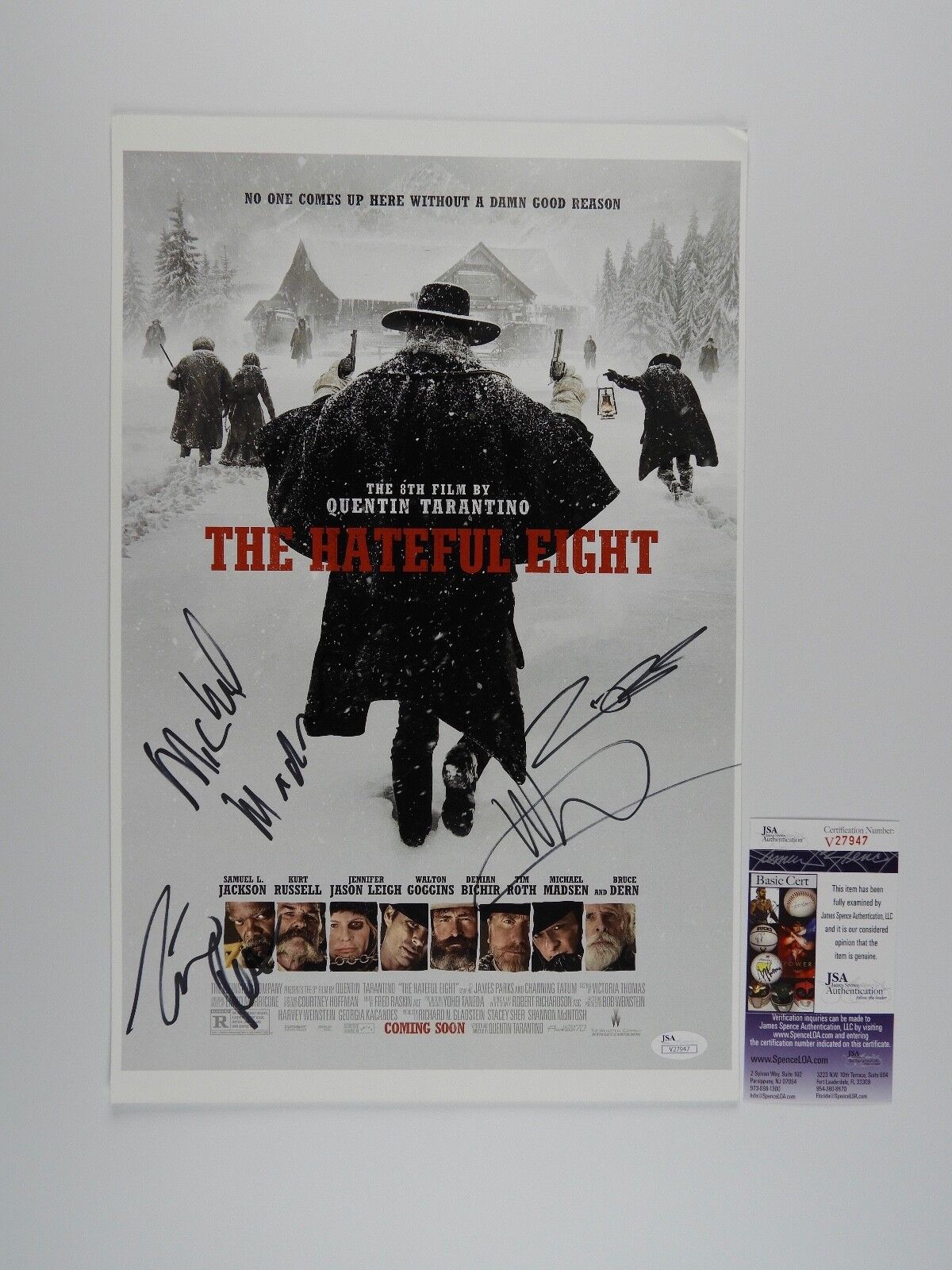 Hateful Eight Cast Autograph Signed 11 x 17 JSA COA Tim Roth Michael Madsen