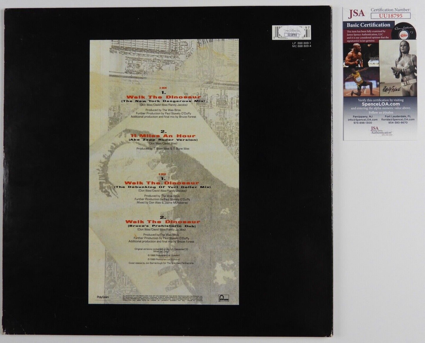 Don Was Was Not Was JSA Autograph Signed Record Album Vinyl Walk the Dinosaur