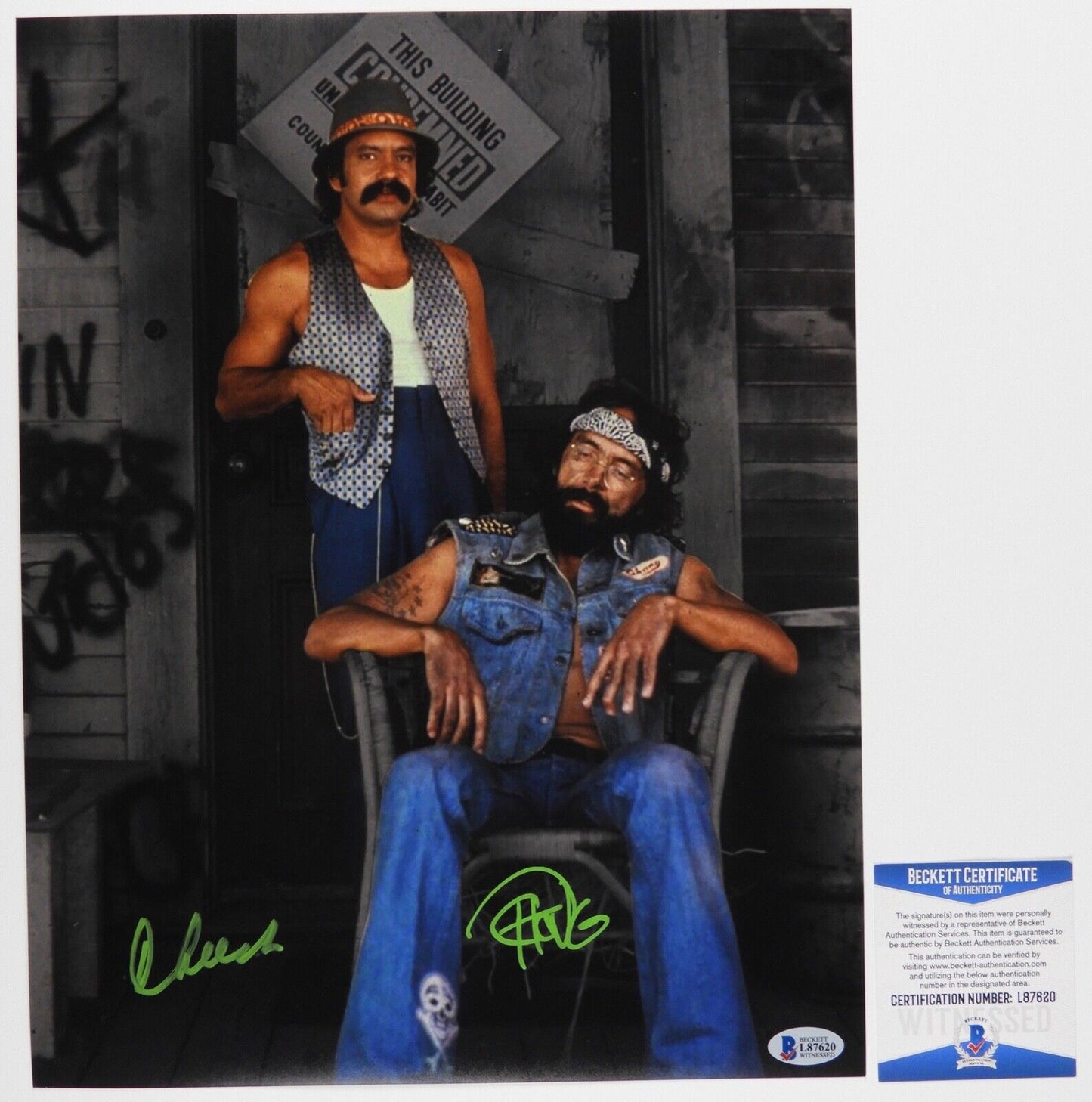 Cheech And Chong Autograph Beckett 11 x 14 Signed Photo