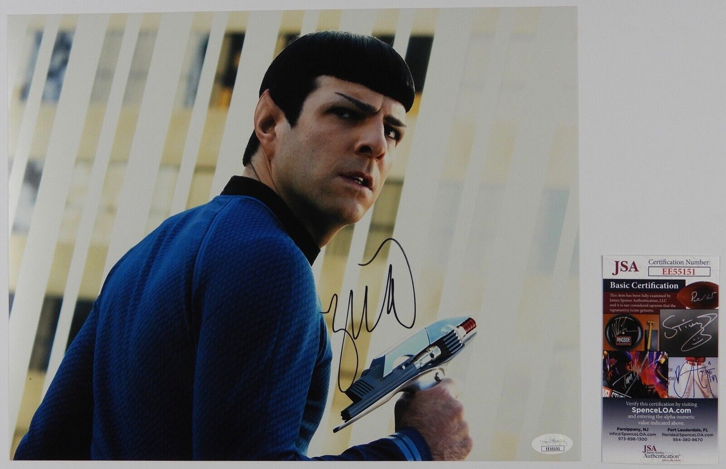 Star Trek Zachary Quinto Spock Autograph Signed 11 x14 JSA COA Movie