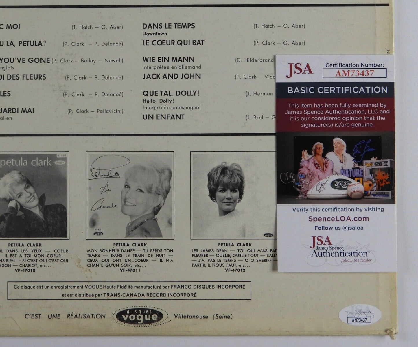 Petula Clark JSA Signed Autograph Record Vinyl Petula 65