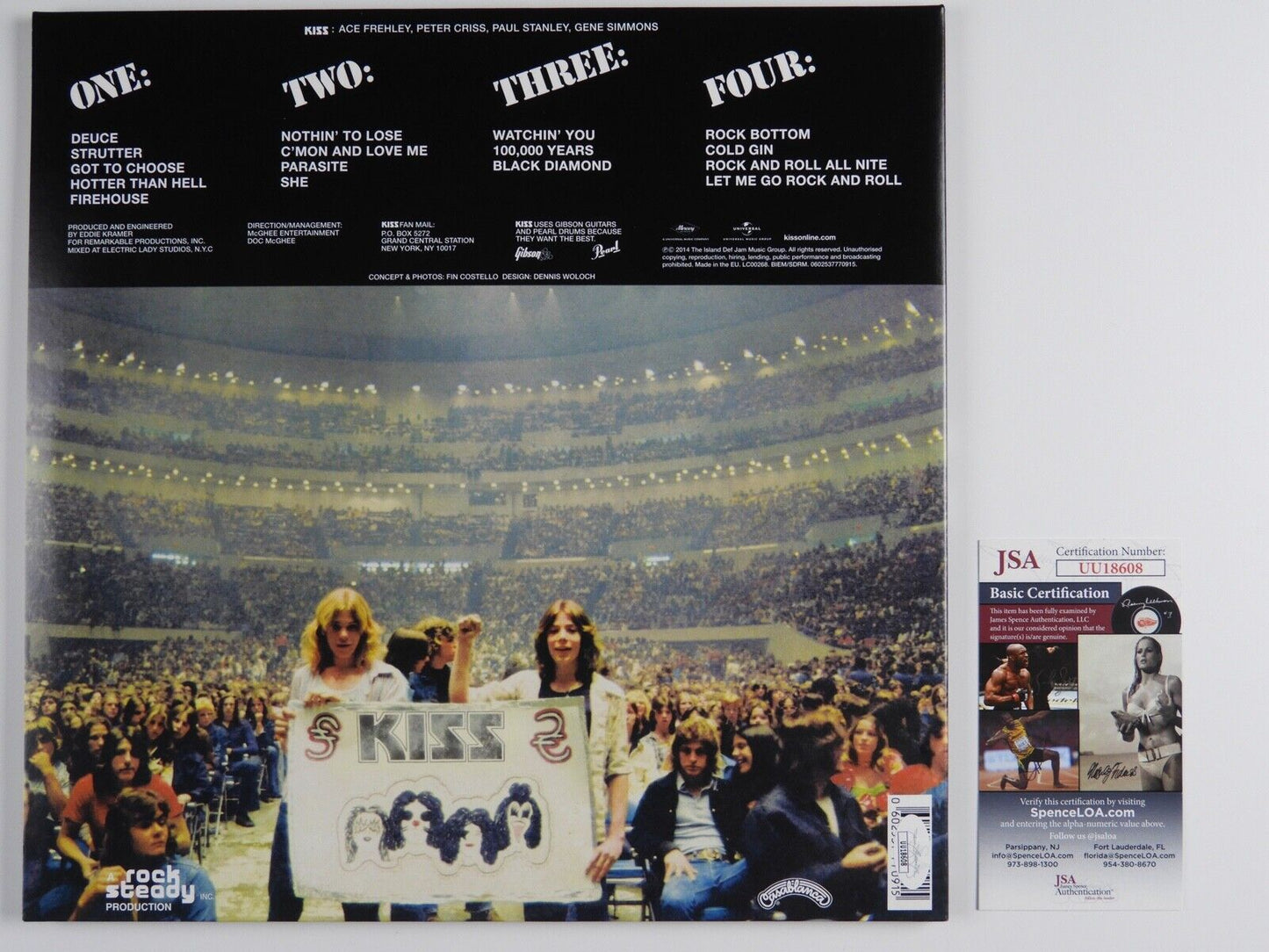 KISS JSA Paul Stanley Ace Frehley Autograph Signed Record Album German Alive
