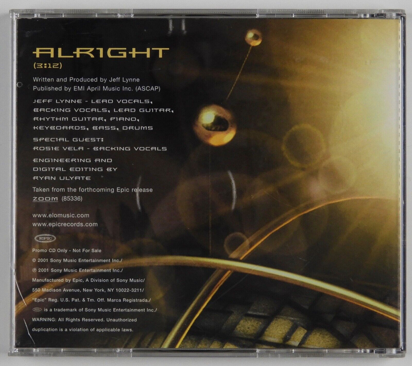 Jeff Lynne ELO JSA Signed Autograph CD Booklet Alright Electric Light Orchestra