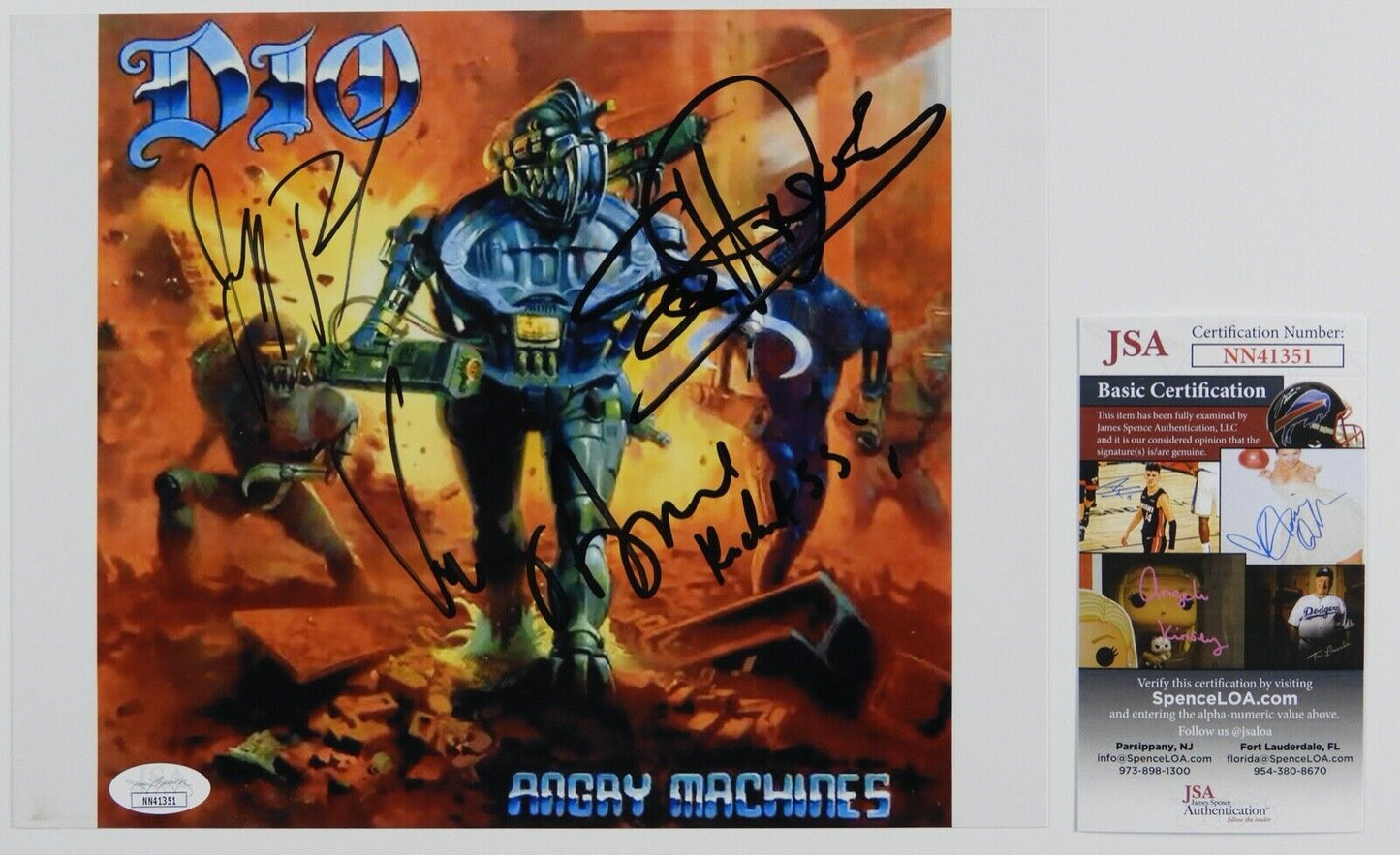 DIO JSA Signed Autograph Photo Vinny Apice Jeff Pilson Scott Warren