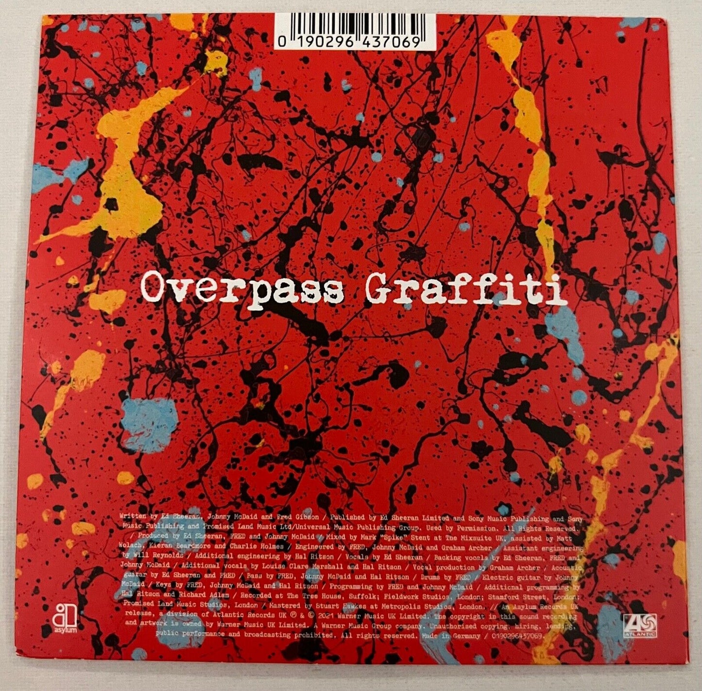 Ed Sheeran Signed Autograph Overpass Graffiti CD Single Still Sealed