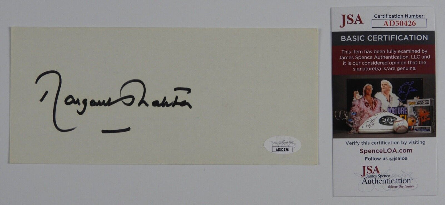 Margaret Thatcher JSA COA Signed Autograph Cut