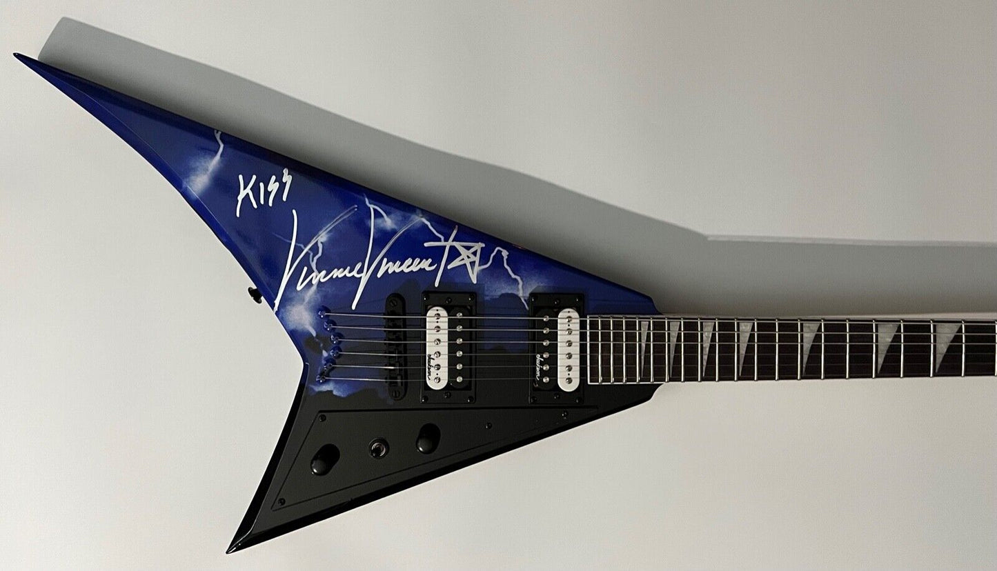 Vinnie Vincent Guitar KISS REAL Signed Autograph Jackson Guitar Creatures Themed