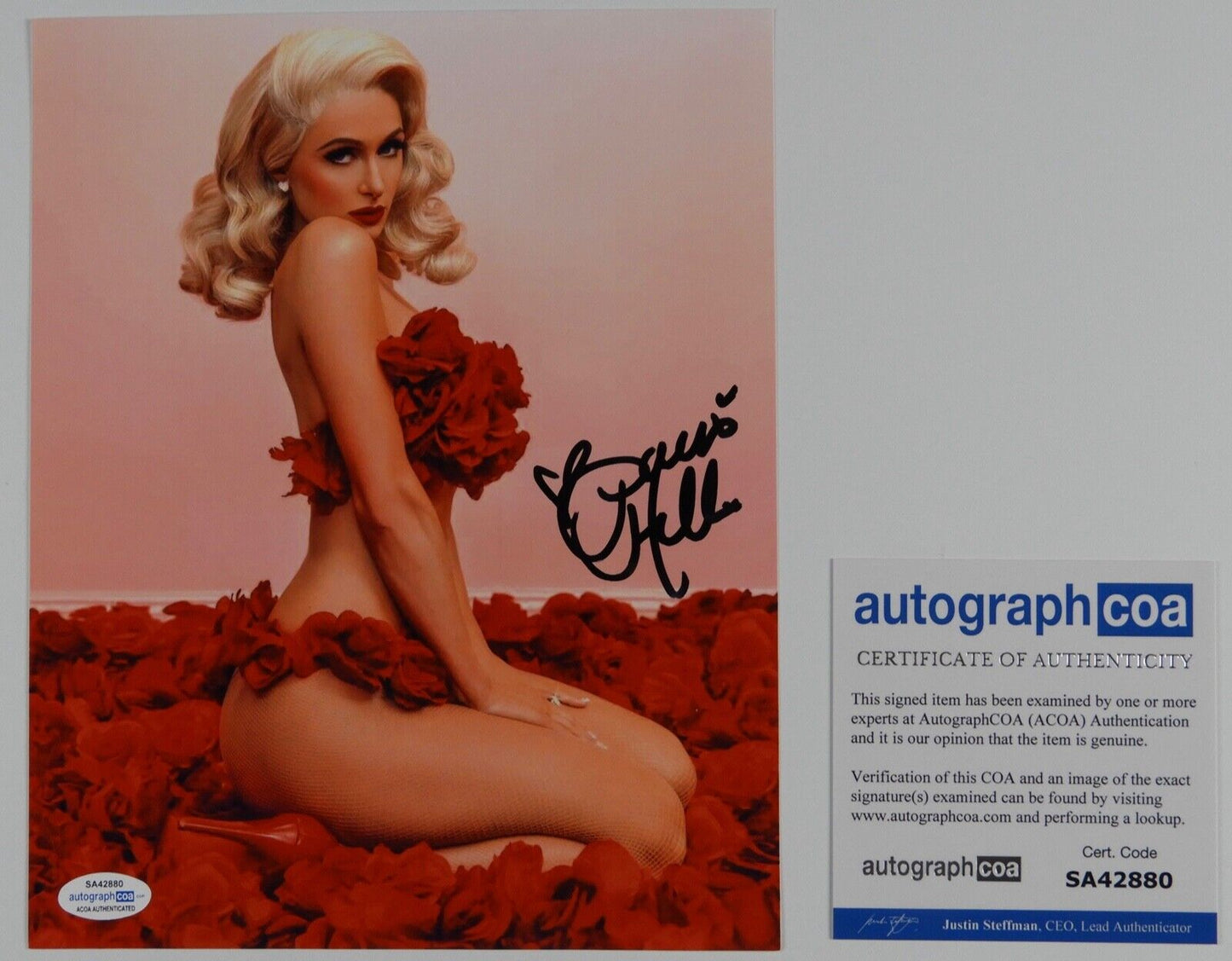 Paris Hilton Signed Autograph Photo 8 x 10 ACOA