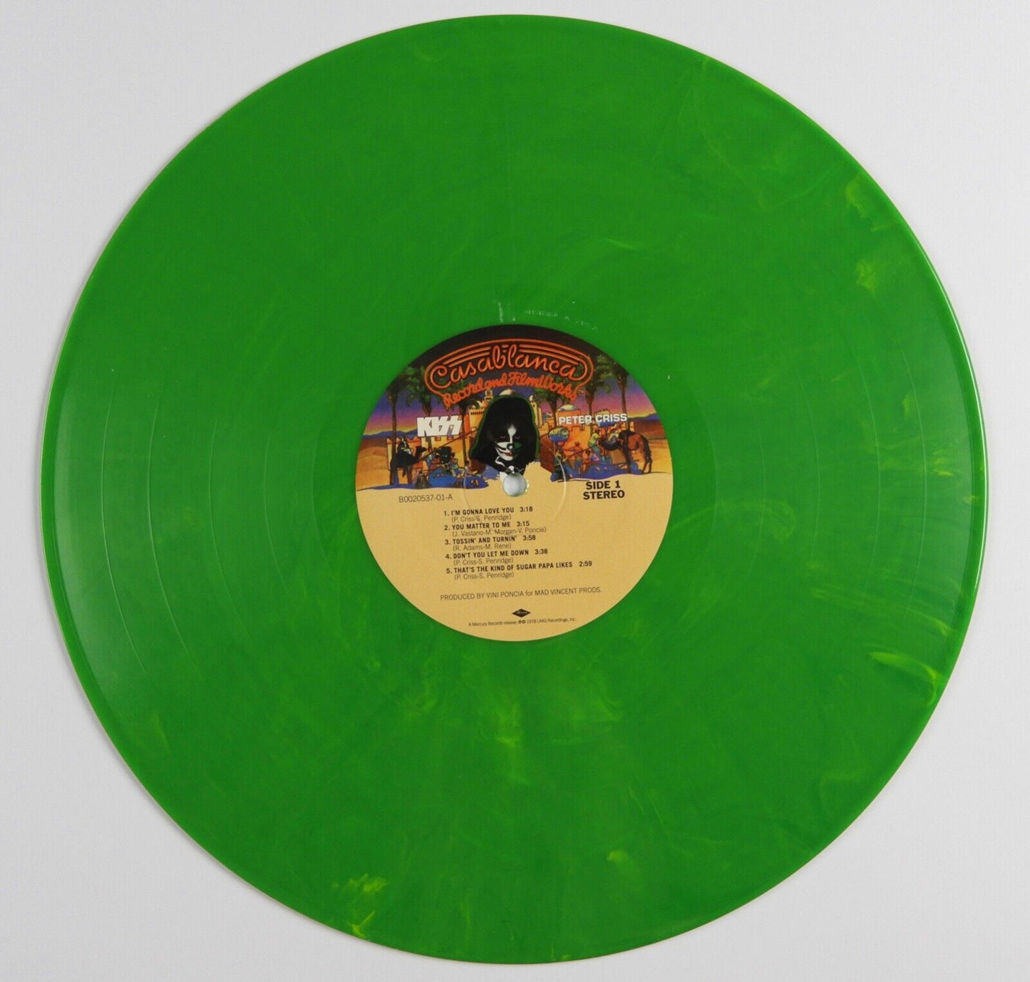 KISS Peter Criss JSA Signed Autograph Signed Record Album Solo Green Vinyl