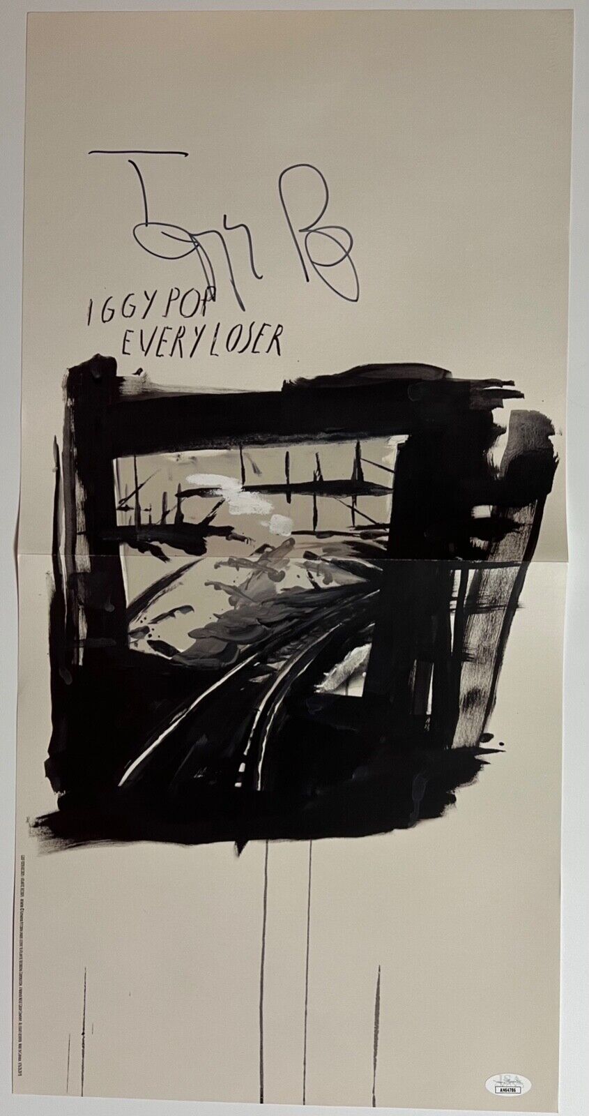 Iggy Pop JSA Signed Autograph Poster Every Lover Comes w Record Album