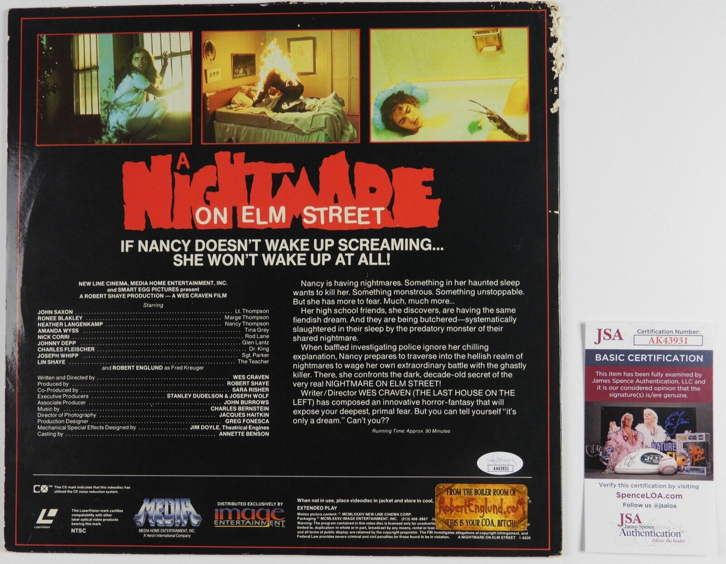 Freddy Krueger Robert Englund Signed Autograph Nightmare On Elm Street Laserdisc