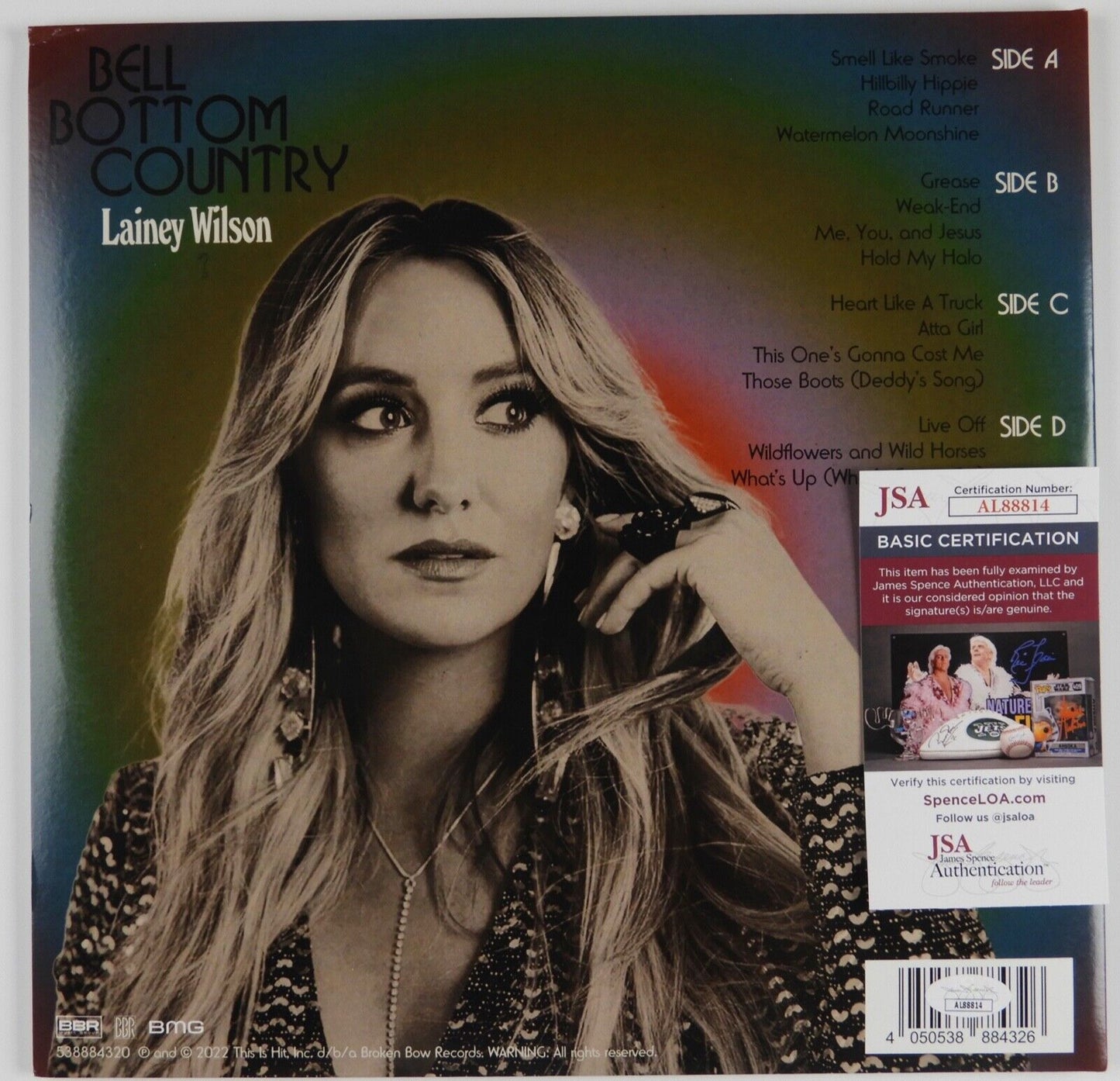 Lainey Wilson JSA Signed Autograph Album Record Bell Bottom Country