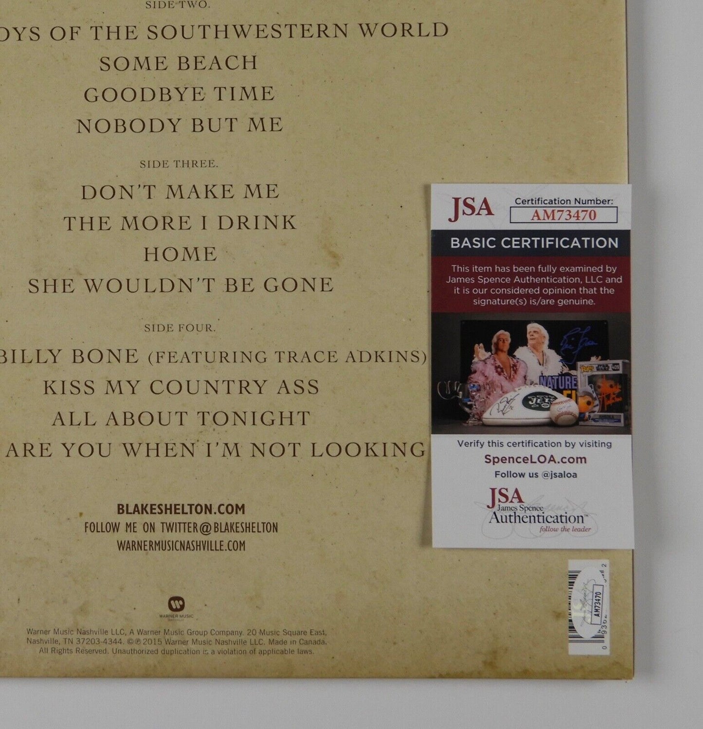 Blake Shelton JSA Signed Autograph Album Record Loaded: The Best Of