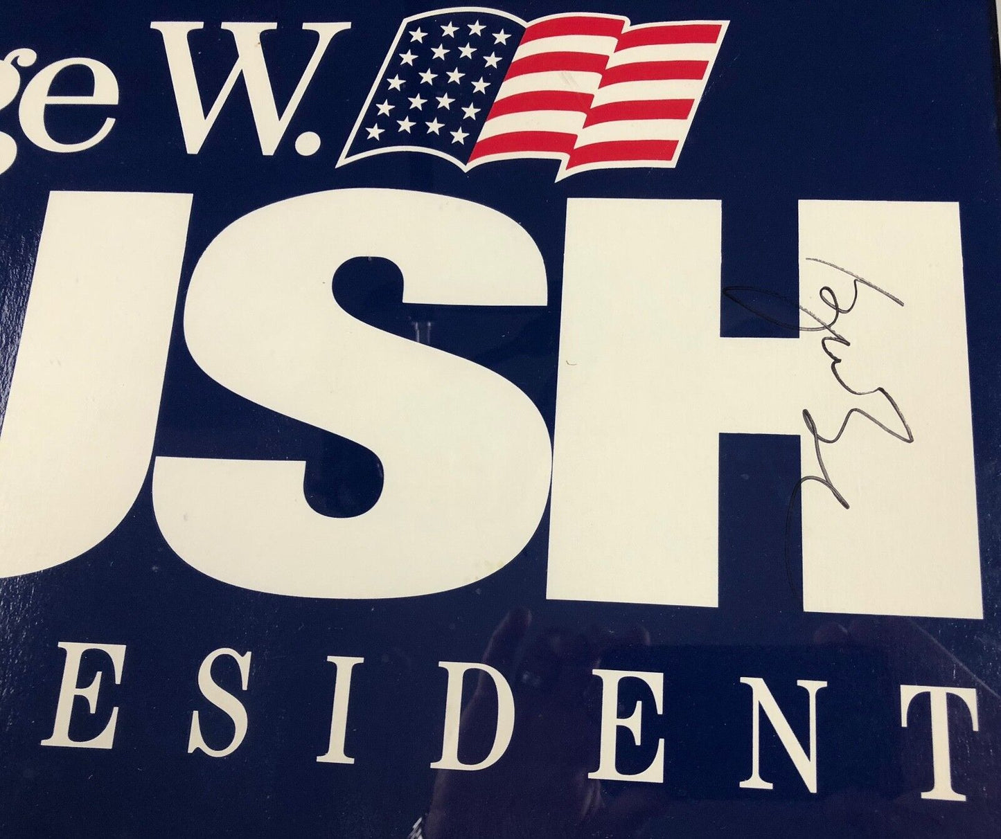 George W Bush JSA Autographed Signed Campaign Poster Framed