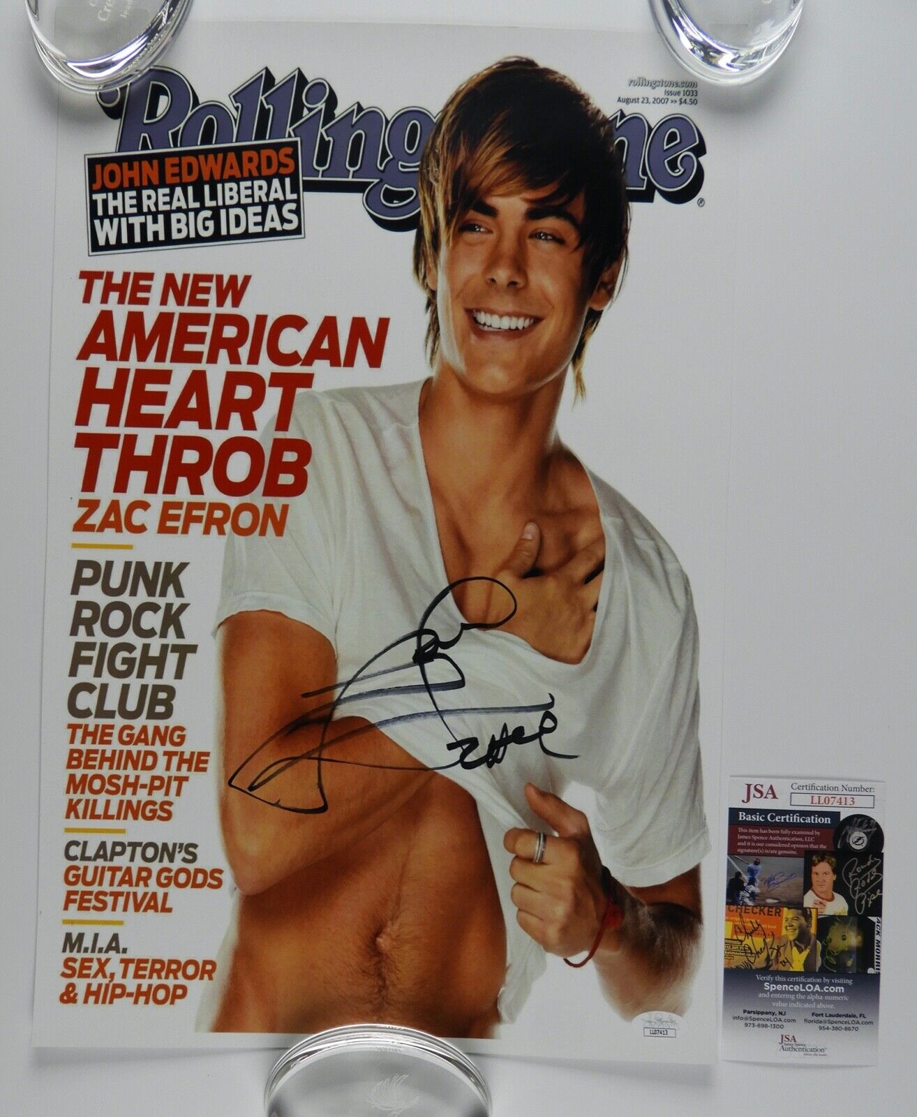 Zac Efron JSA Signed Autograph 12 x 18 poster card stock