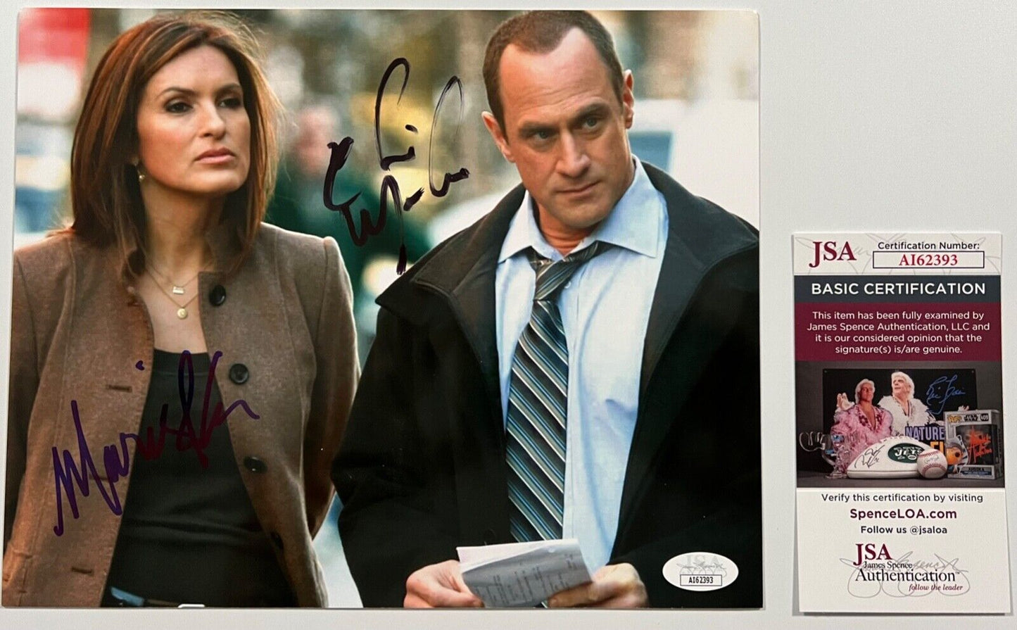 Mariska Hargitay Chris Meloni Law And Order SVU Signed JSA Autograph Photo