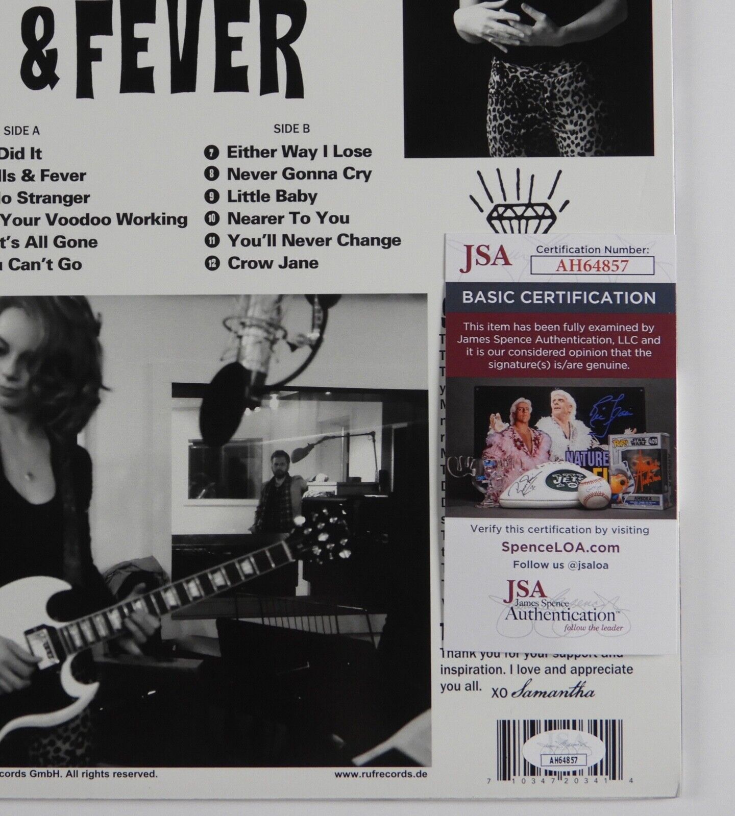 Samantha Fish JSA Autograph Signed Album Record Vinyl Chills & Fever