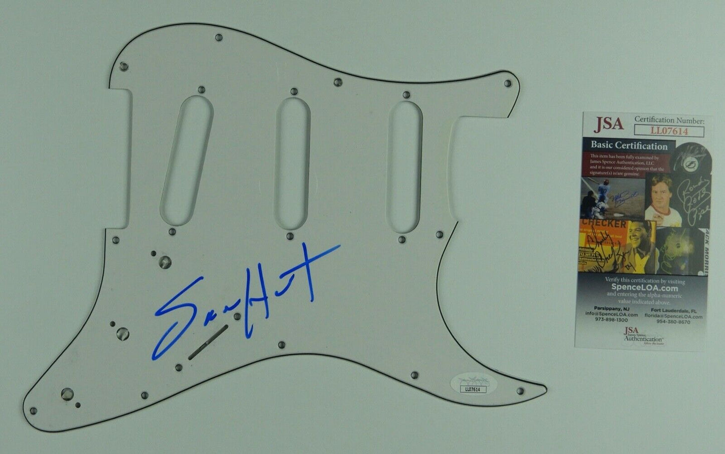 Sam Hunt JSA Autograph Signed Guitar Guard Strat Kickplate
