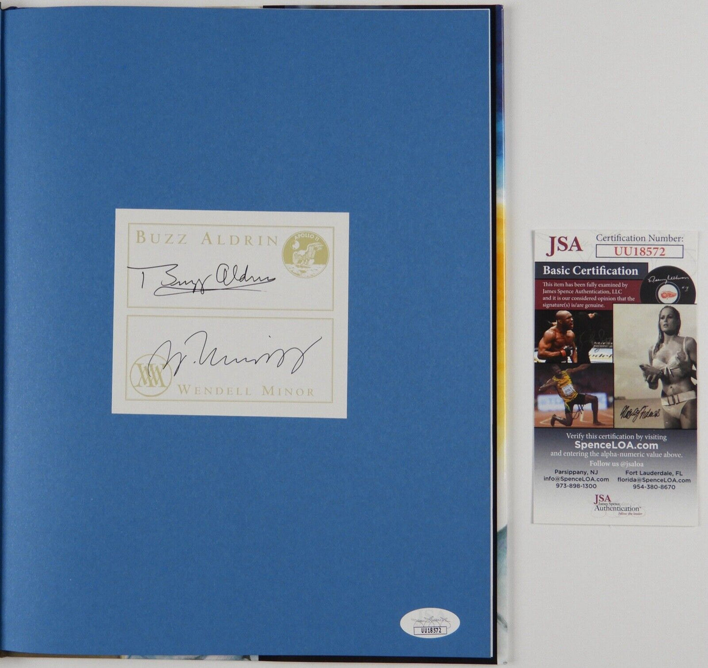 Buzz Aldrin Autograph Signed Book JSA Wendell Minor Reaching For The Moon