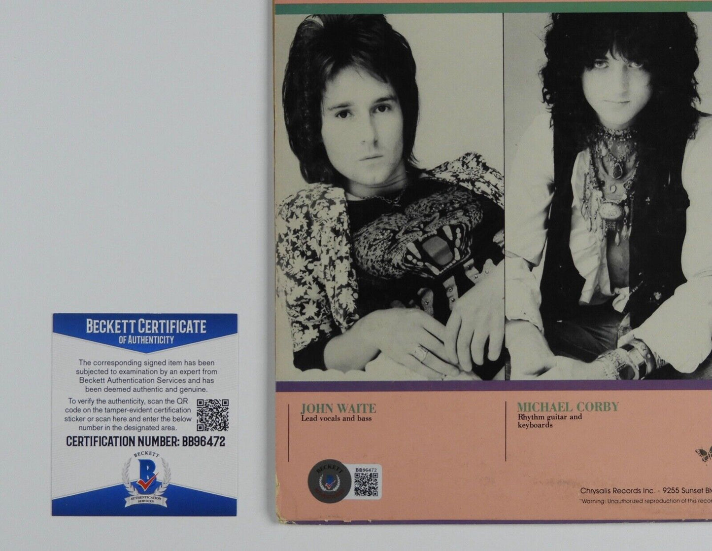 John Waite Autograph Signed Record Album Beckett The Babys