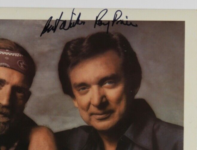 Ray Price and Willie Nelson JSA Signed Autograph Album Record Vinyl San Antonio