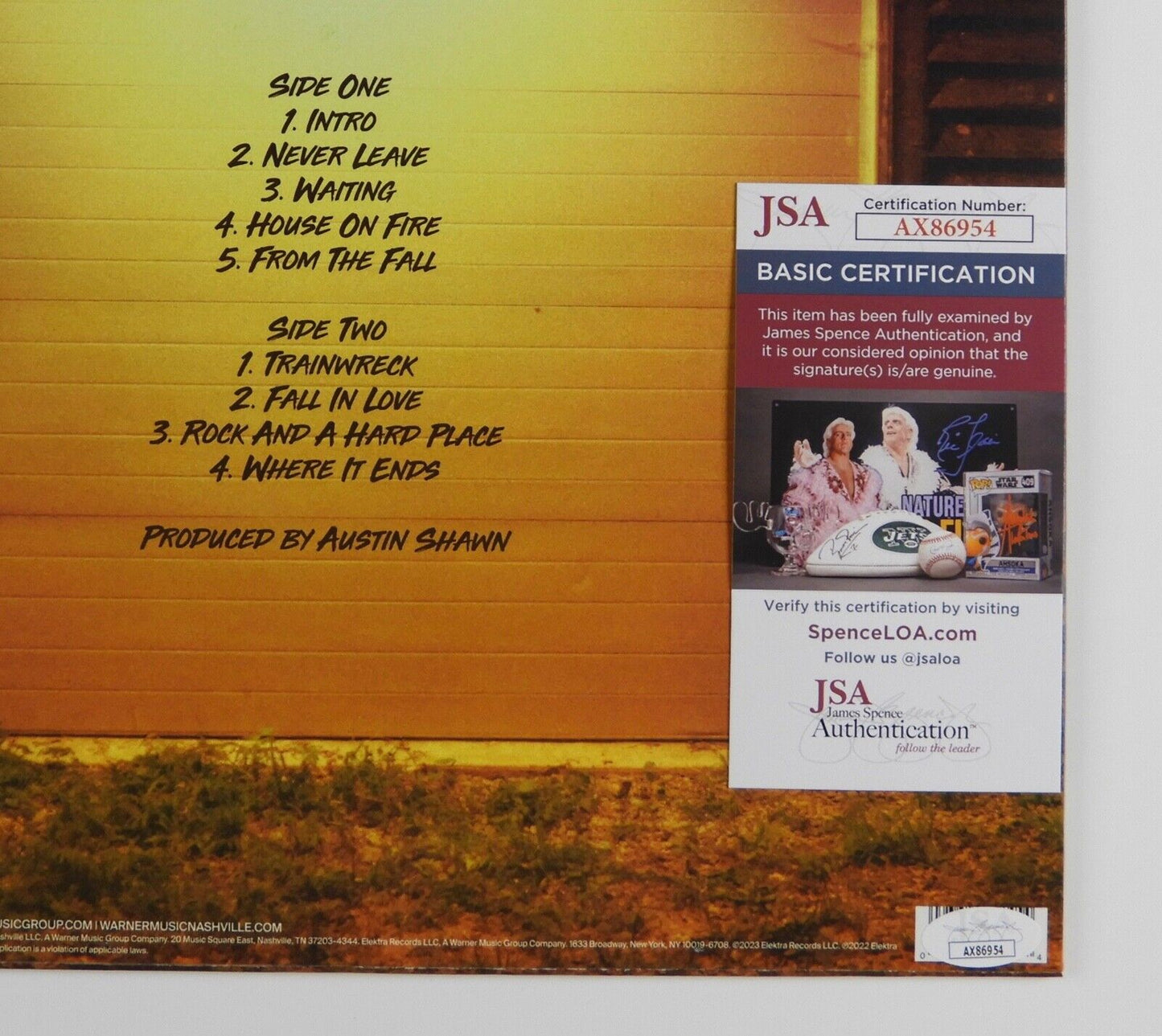 Bailey Zimmerman JSA Signed Autograph Record Album Vinyl  Leave The Light On