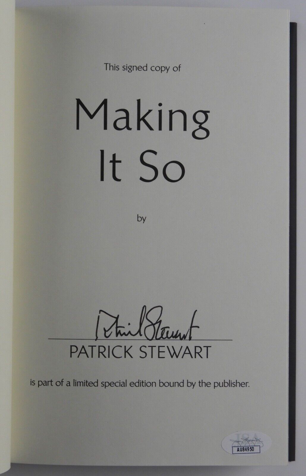 Patrick Stewart JSA Autograph Signed Book Making It So