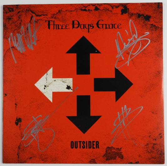 Three Days Grace JSA Signed Autograph Album Record Vinyl Outsider