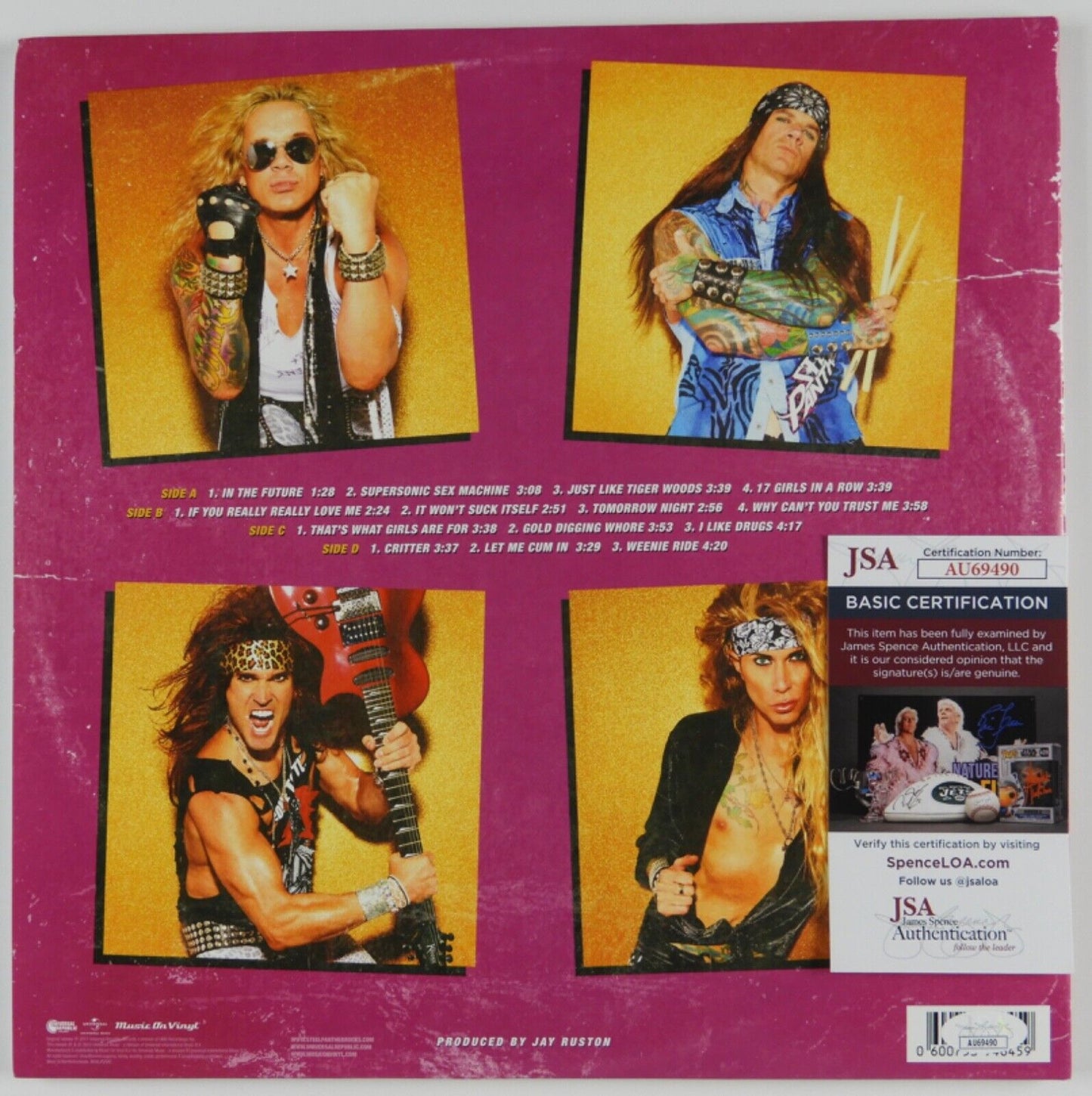 Steel Panther Fully Signed Signed JSA Autograph Album Record Vinyl Balls Out