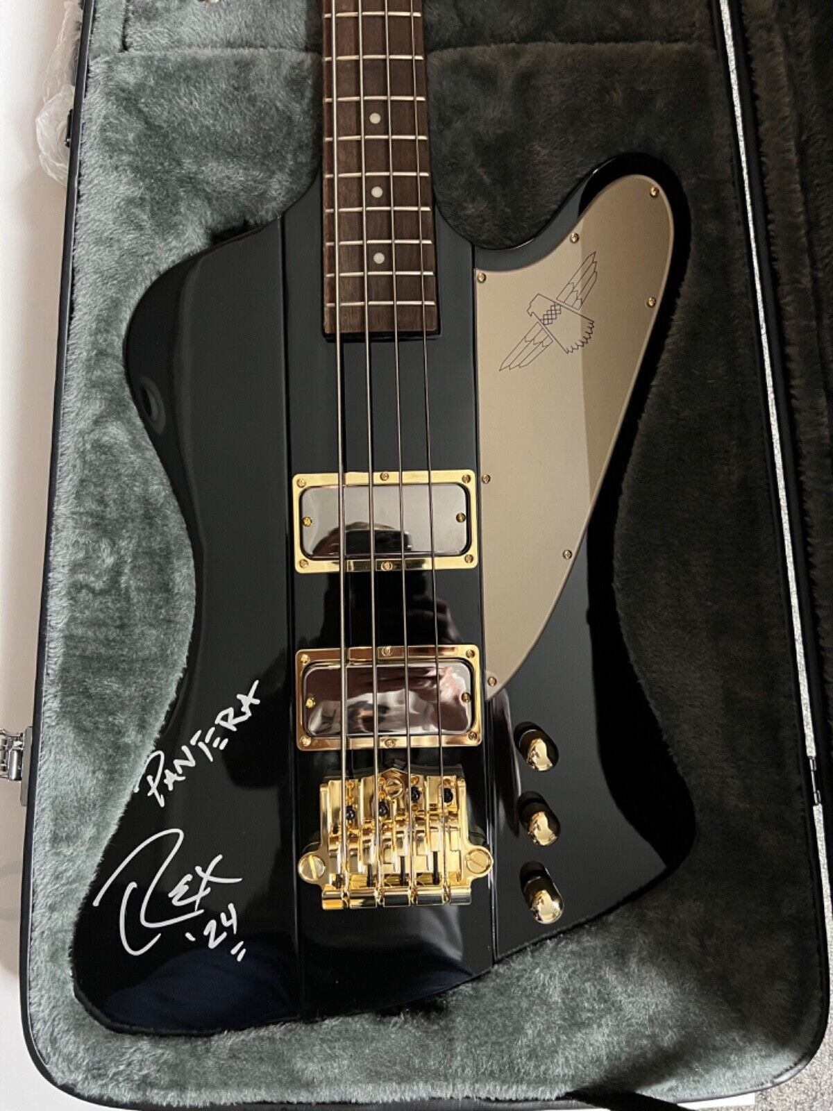 Rex Brown Pantera JSA Signed Epiphone Signature Bass Guitar