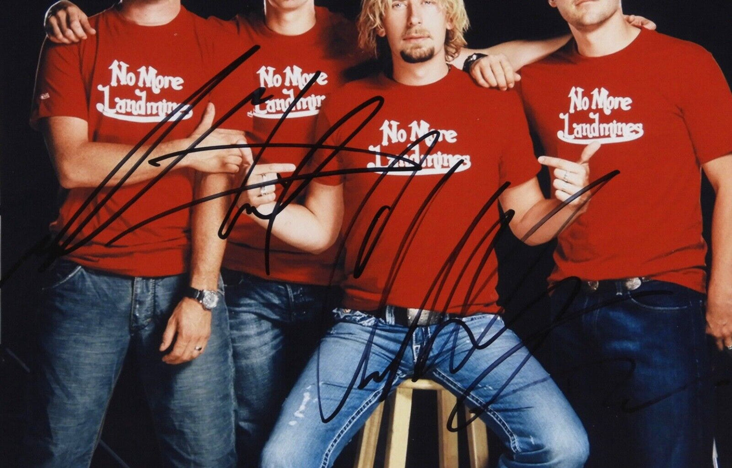 Nickelback Fully Signed Signed JSA Autograph Photo 8 x 10 Chad Kroeger