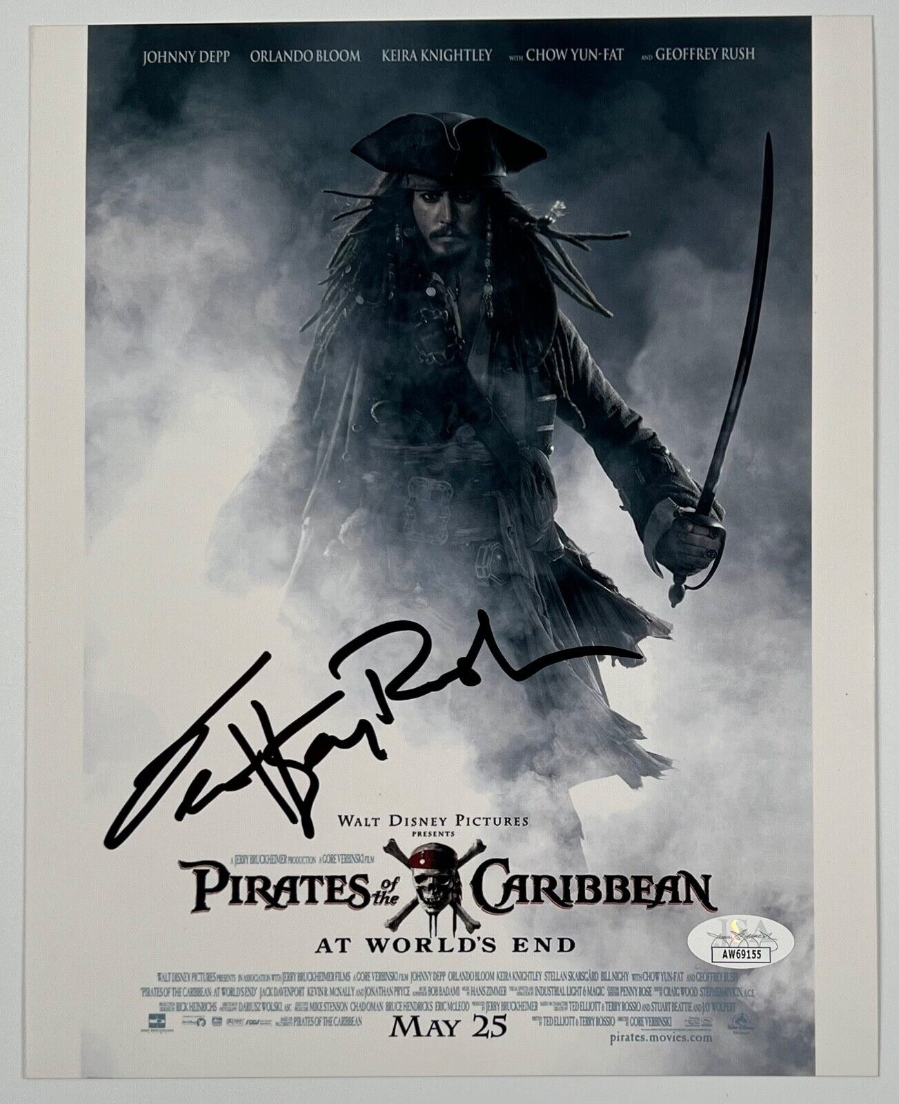 Geoffrey Rush Pirates Of The Caribbean JSA Signed Autograph 8 x 10 photo