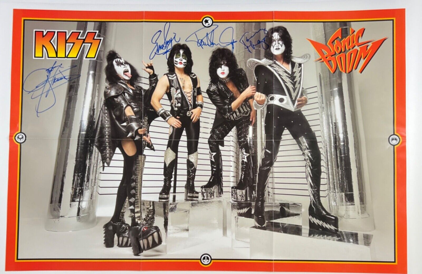 KISS JSA Signed Autograph Sonic Boom Poster Gene Simmons Paul Stanley +