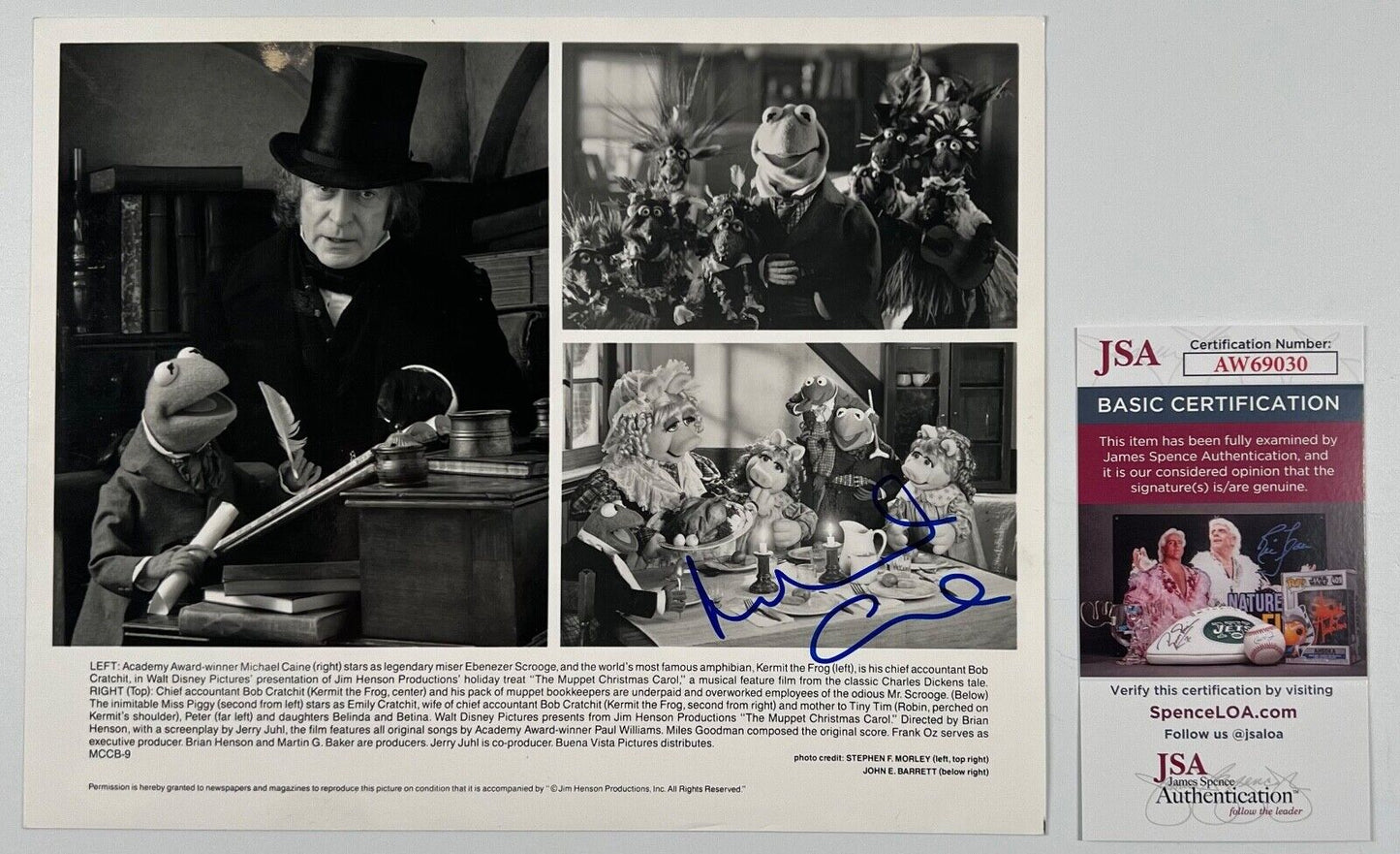 Michael Caine JSA Signed Autograph 8 x 10 photo
