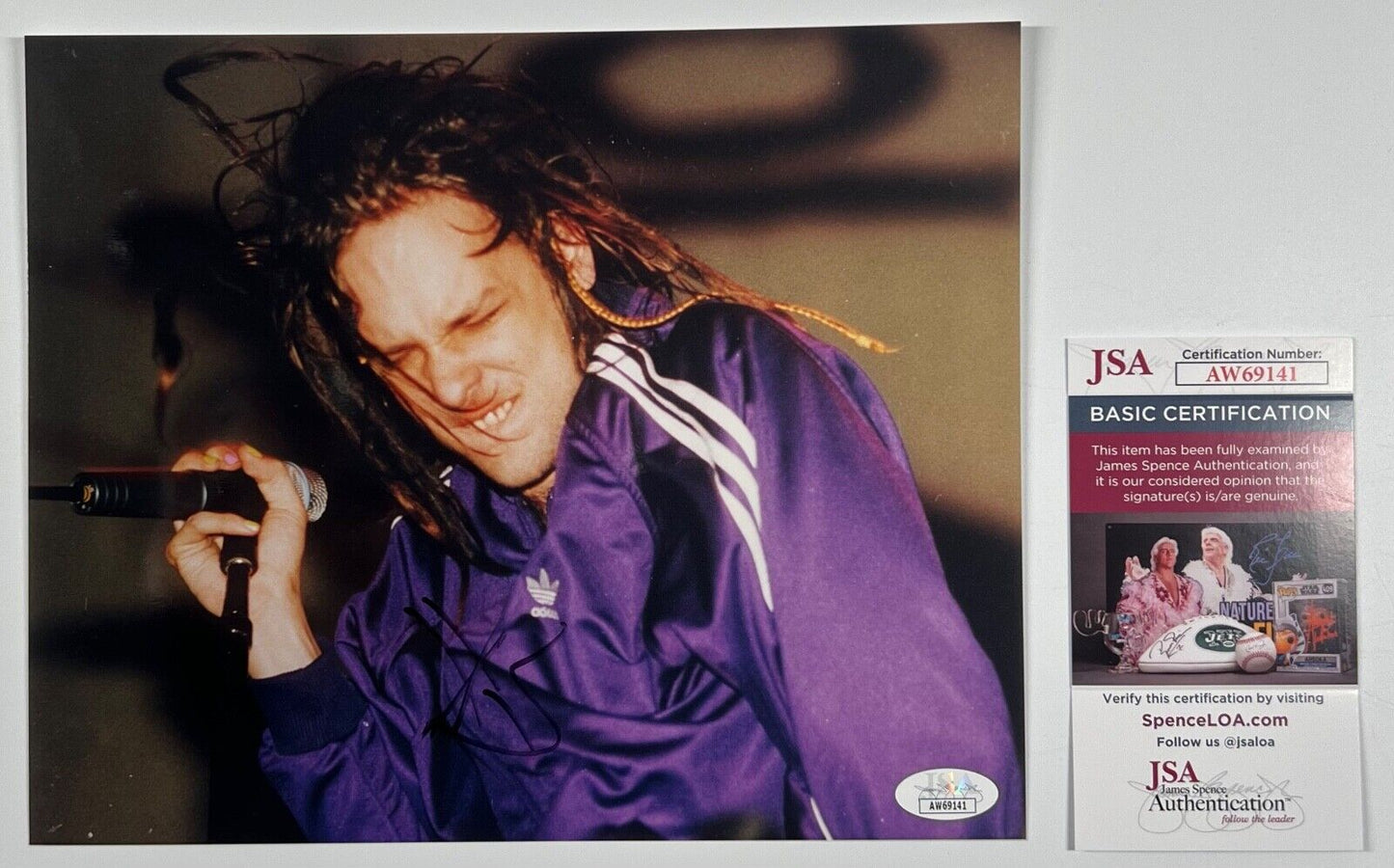 Jonathan Davis Korn JSA Signed Autograph 8 x 10 photo