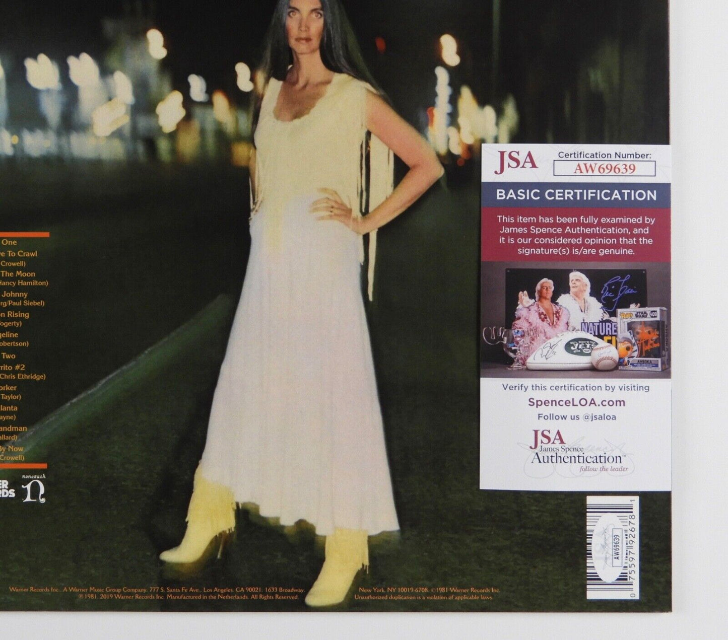 Emmylou Harris JSA Signed Autograph Album Record Vinyl Evangeline