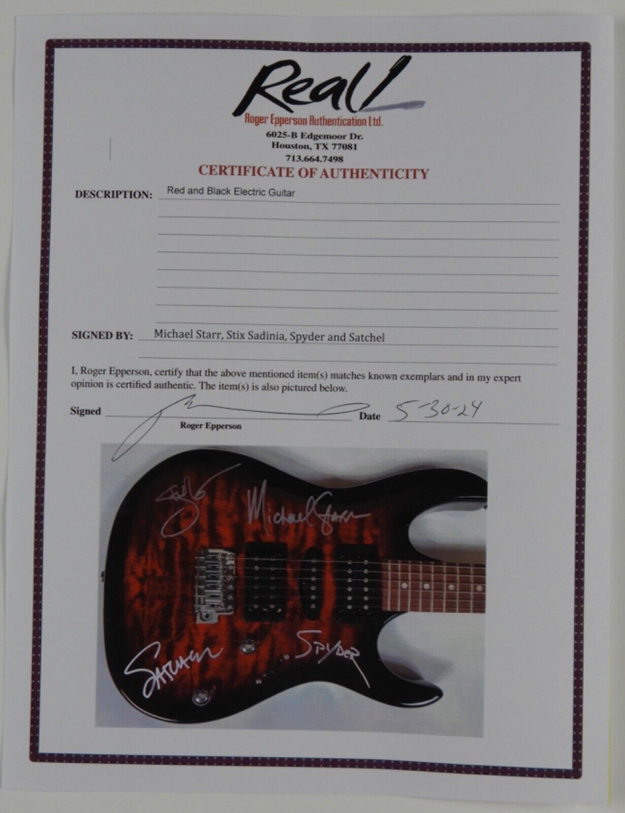 Steel Panther Autograph Signed Ibanez Guitar REAL Epperson