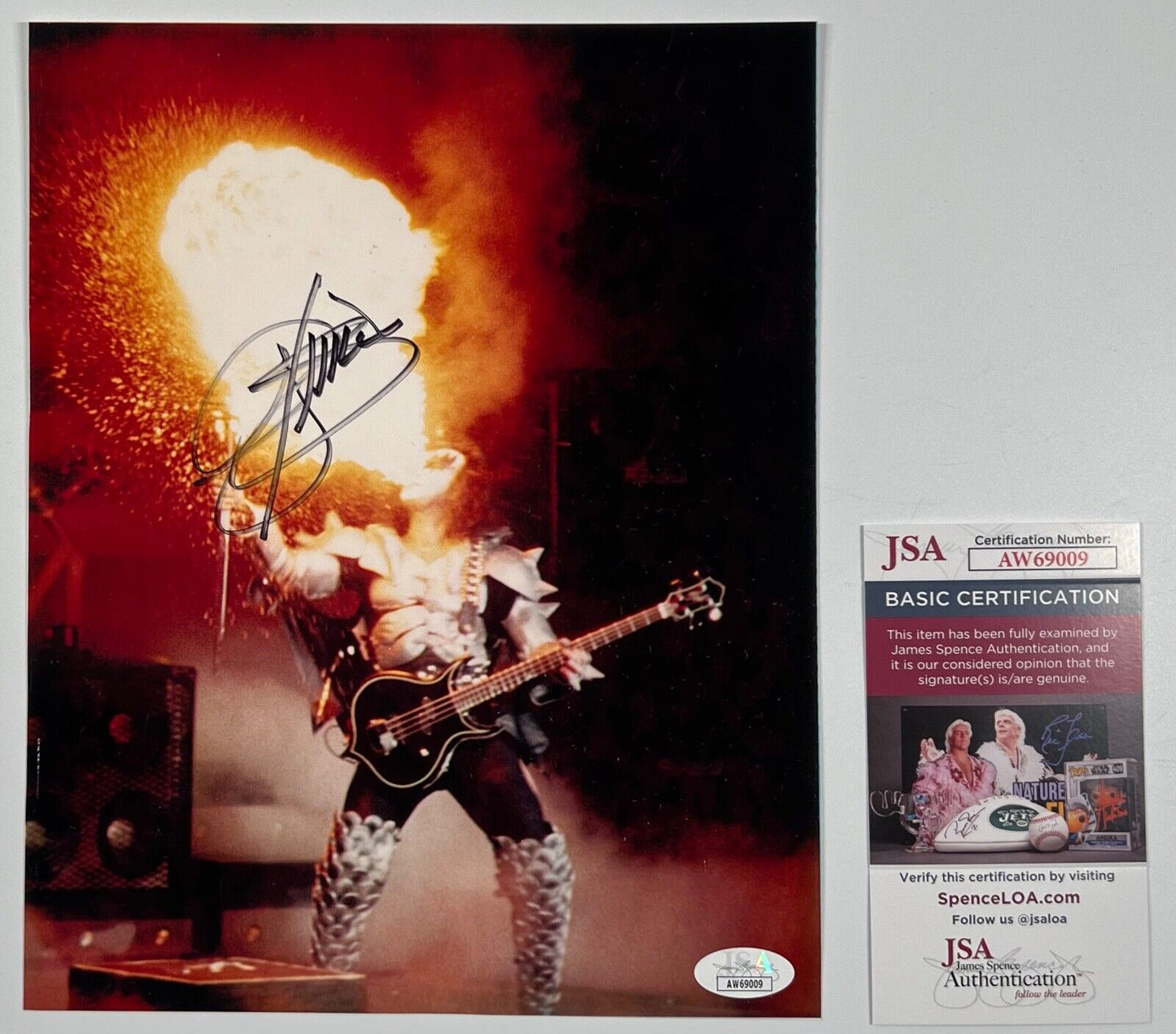 Gene Simmons KISS JSA Signed Autograph 8 x 10 photo